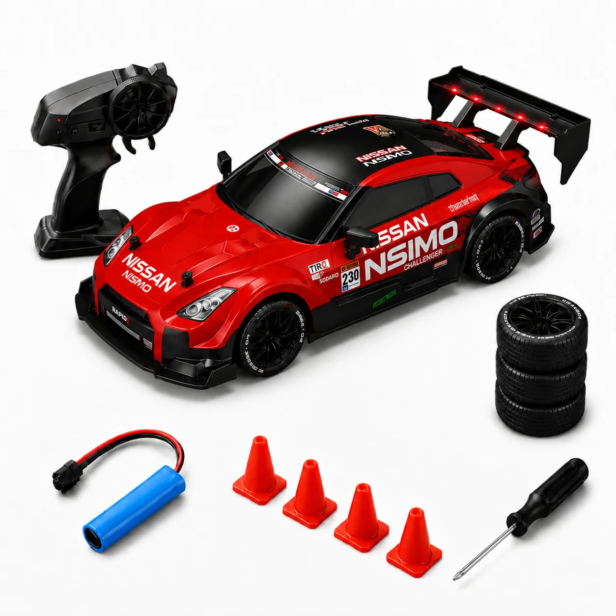 RC Racing Drifting Car 2.4Ghz Red Nissan Style Model Hobby Collection High Speed Great Gift for All Ages
RC Racing Drifting Car 2.4Ghz Red Nissan Style Model Hobby Collection High Speed Great Gift for All Ages