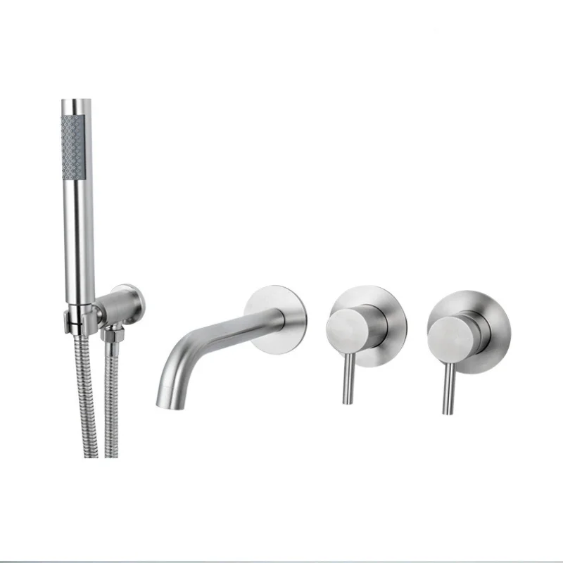 Brushed Stainless Steel Shower Head Hand Sprayer 2 Ways Hot&Cold Mixing Bathroom Bathtub Faucet Kit
Brushed Stainless Steel Shower Head Hand Sprayer 2 Ways Hot&Cold Mixing Bathroom Bathtub Faucet Kit