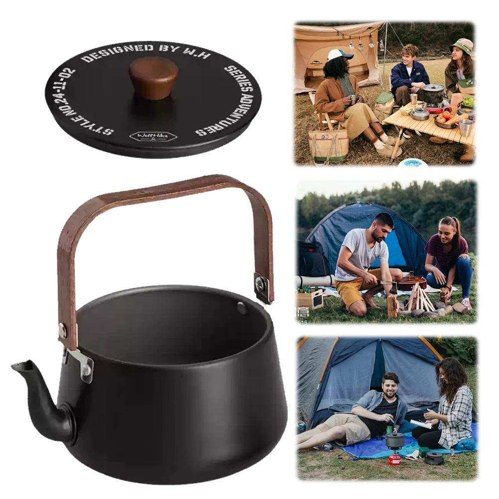 1.1L Camping Water Kettle with Wooden Handle Outdoor Portable Teapot Aluminum Alloy Lightweight Coffee Pot Tourist Tableware
1.1L Camping Water Kettle with Wooden Handle Outdoor Portable Teapot Aluminum Alloy Lightweight Coffee Pot Tourist Tableware