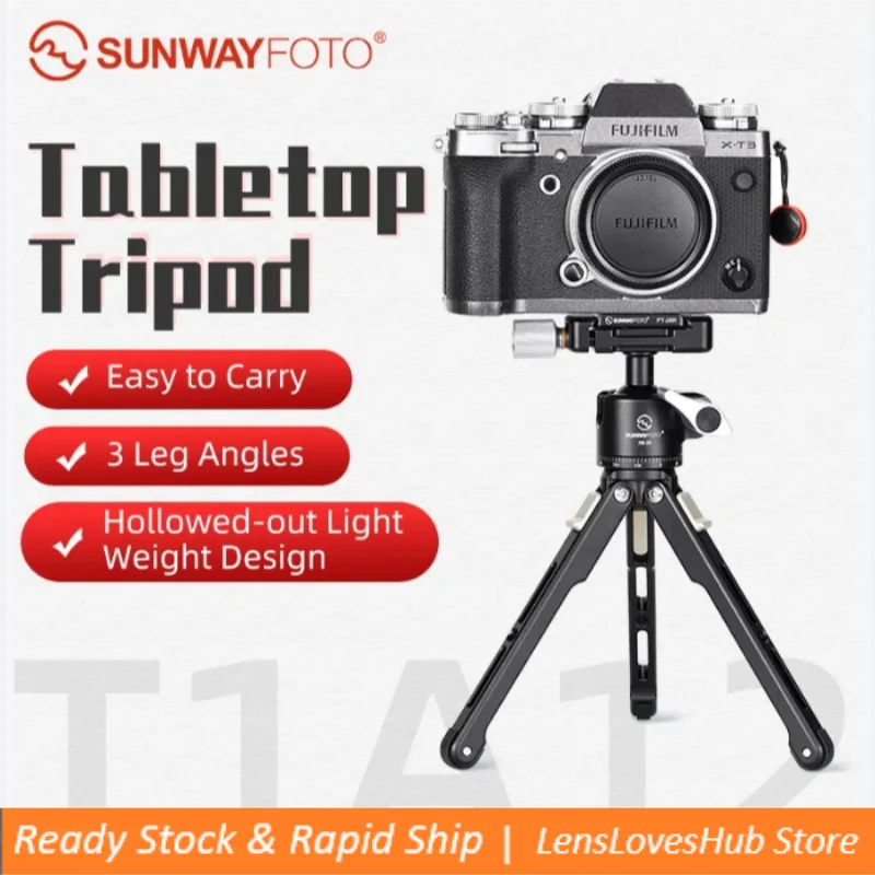 SUNWAYFOTO T1A12 Aluminium Alloy Table Top Tripod DSLR Camera Stand Professional Tripod for Phone Camera Accessories Video
SUNWAYFOTO T1A12 Aluminium Alloy Table Top Tripod DSLR Camera Stand Professional Tripod for Phone Camera Accessories Video