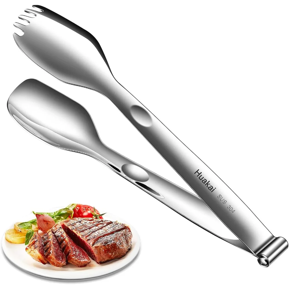 Multifunctional Stainless Steel Cooking Tongs Can be Separated into Two Individual Small Spatulas or Combined into a Sturdy Pair of Tongs for the Kitchen, Dining Room, and Barbecues.
Multifunctional Stainless Steel Cooking Tongs Can be Separated into Two Individual Small Spatulas or Combined into a Sturdy Pair of Tongs for the Kitchen, Dining Room, and Barbecues.