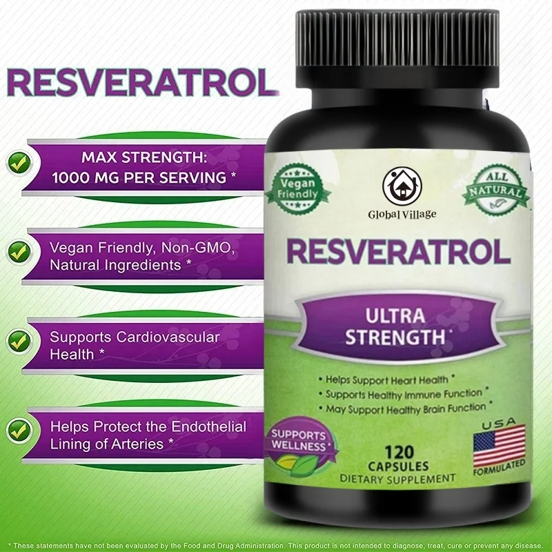 Resveratrol Complex Supports Cardiovascular Promotes Skin Radiance & Powerful Antioxidants
Resveratrol Complex Supports Cardiovascular Promotes Skin Radiance & Powerful Antioxidants
