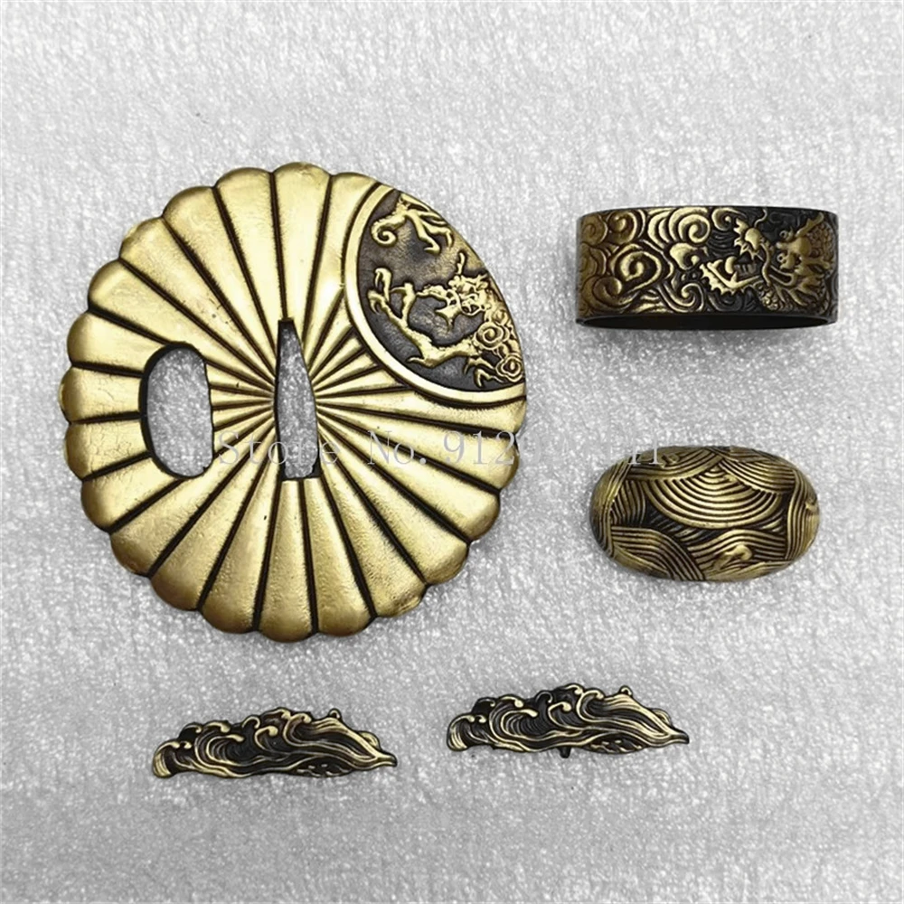 Japanese Sword Katana/Wakizashi Tsuba DIY Fittngs Set Brass Copper HandGuard Tsuba/Fuchi/Ksuhira/Menuki Fittings
Japanese Sword Katana/Wakizashi Tsuba DIY Fittngs Set Brass Copper HandGuard Tsuba/Fuchi/Ksuhira/Menuki Fittings