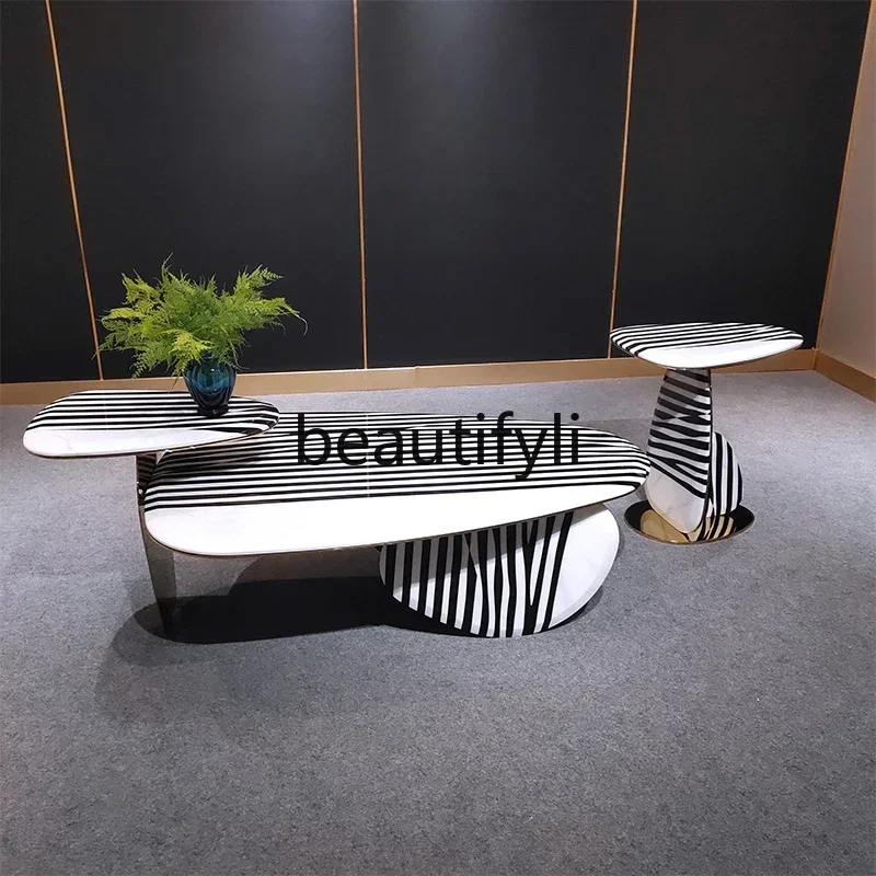 132025Light luxury marble special-shaped combination coffee table simple living room side few stainless steel tea table
132025Light luxury marble special-shaped combination coffee table simple living room side few stainless steel tea table