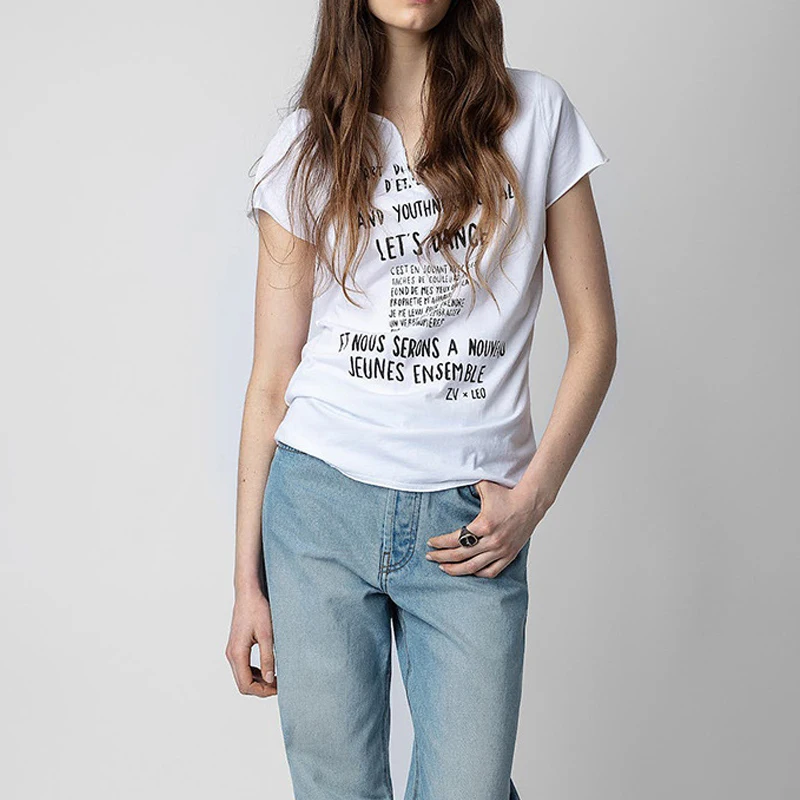 Summer New Sle Women's Cotton ort Sve T-irt Letter Print U-ne Personali Fit Street Sle Casual Spor Thin
Summer New Sle Women's Cotton ort Sve T-irt Letter Print U-ne Personali Fit Street Sle Casual Spor Thin