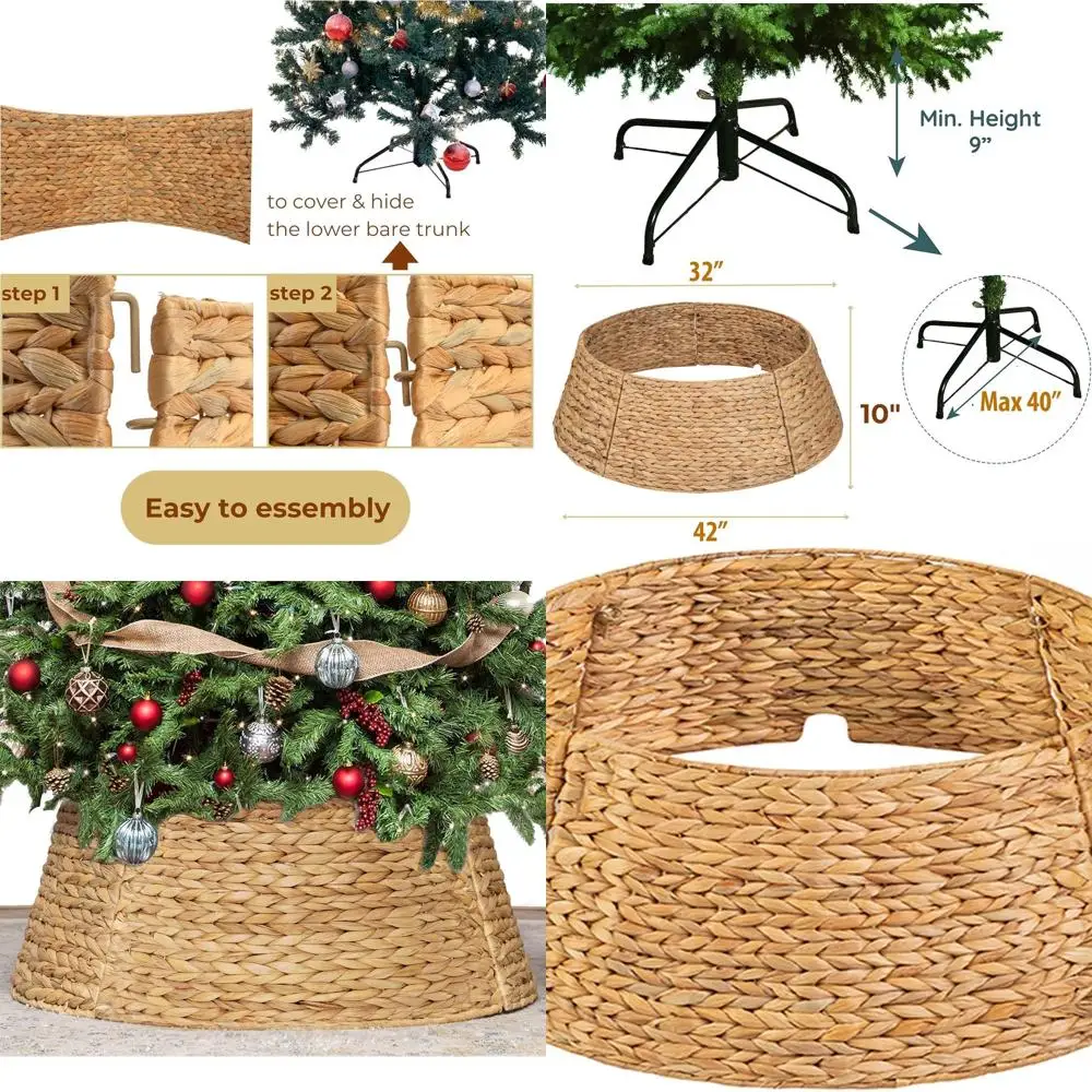 Adjustable Water Hyacinth Christmas Tree Skirt, 42 Decorative Base Protector for Pets
Adjustable Water Hyacinth Christmas Tree Skirt, 42 Decorative Base Protector for Pets