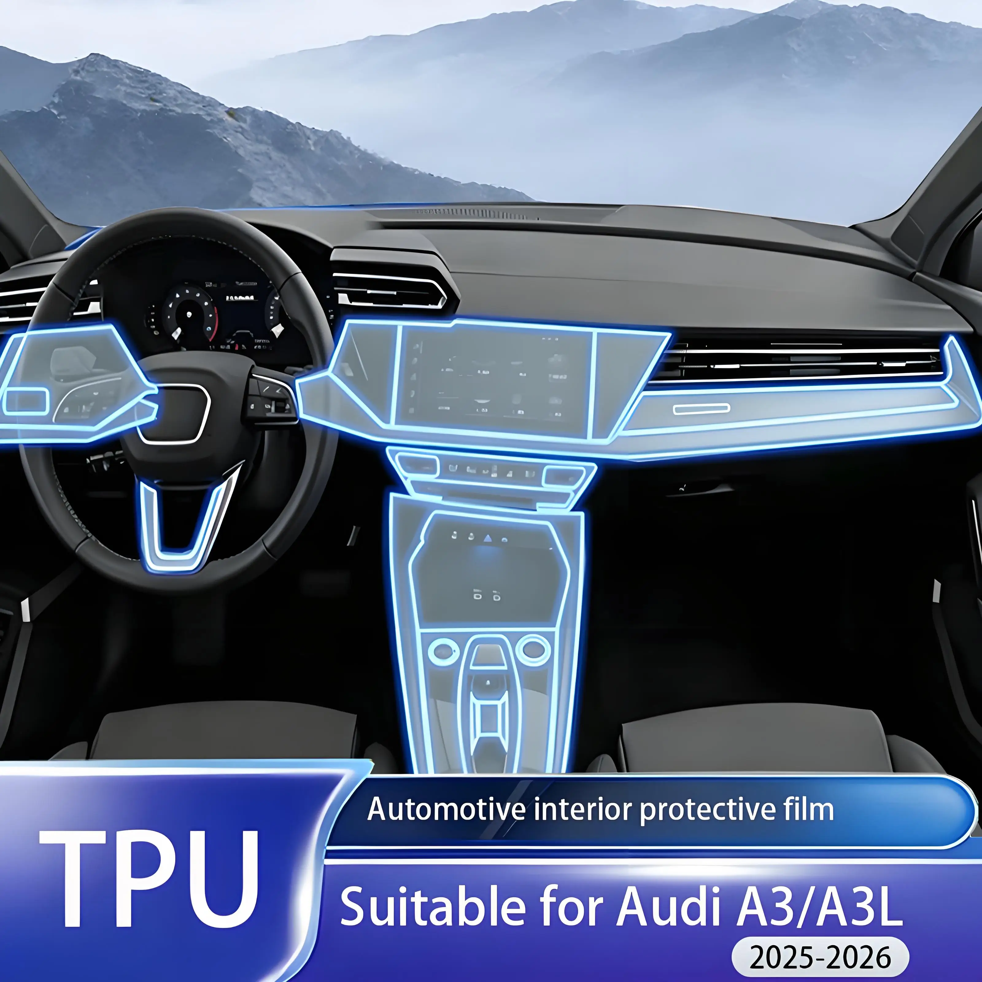 Fit for Audi A3 A3L 2025-2026 Interior TPU Anti-Scratch Waterproof Dash Nav Door Panel Console Decor Protective Cover Kit
Fit for Audi A3 A3L 2025-2026 Interior TPU Anti-Scratch Waterproof Dash Nav Door Panel Console Decor Protective Cover Kit