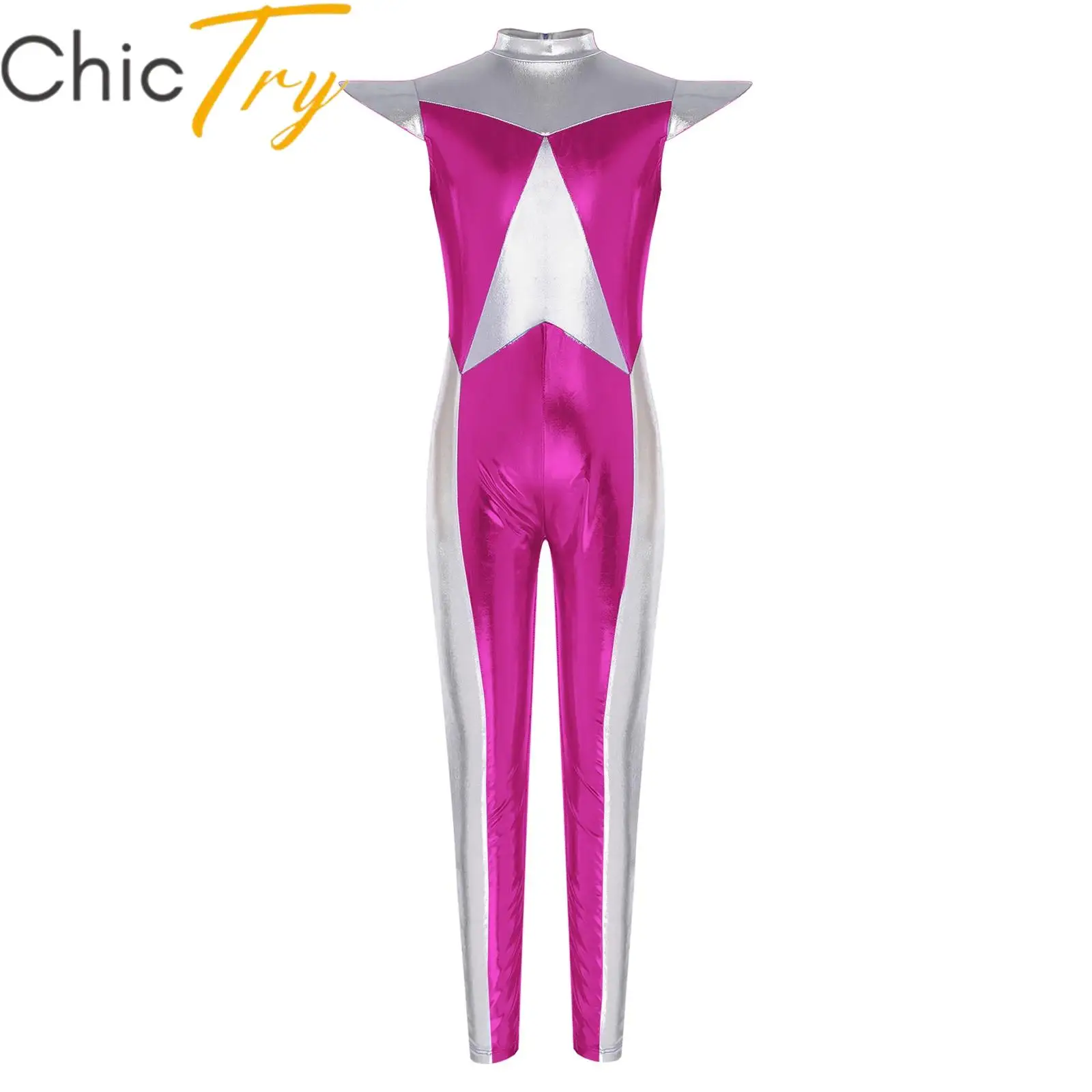 Children Halloween Alien Outer Space Costume Girl Metallic Jumpsuit Cap Sleeve Color Block Design Themed Party Roleplay Dress Up
Children Halloween Alien Outer Space Costume Girl Metallic Jumpsuit Cap Sleeve Color Block Design Themed Party Roleplay Dress Up