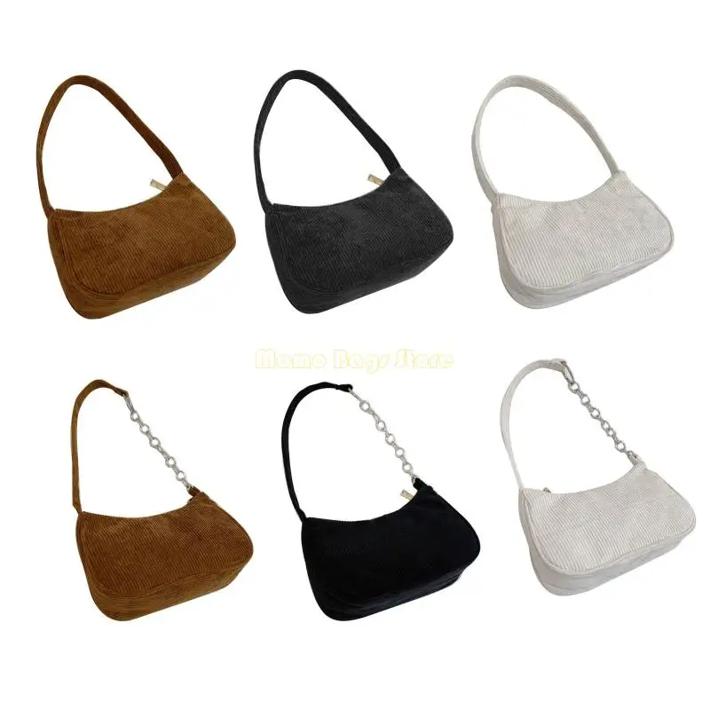 X90D Vintage Bag Shoulder Bag with Zipper Stripe Corduroy Underarm Bag All-match Handbag for Women Girls Daily Wear
X90D Vintage Bag Shoulder Bag with Zipper Stripe Corduroy Underarm Bag All-match Handbag for Women Girls Daily Wear