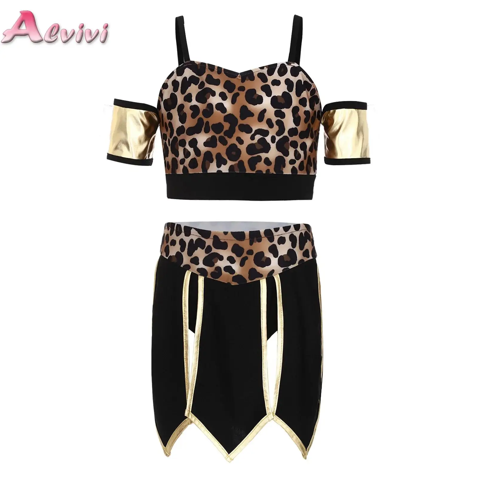 Kids Girls 2 Pieces Prehistoric Cave Stone Sets Halloween Carnival Cosplay Costume Leopard Print Tank Top And Skirt for Dance
Kids Girls 2 Pieces Prehistoric Cave Stone Sets Halloween Carnival Cosplay Costume Leopard Print Tank Top And Skirt for Dance