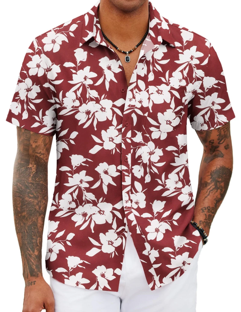 Men's Shirt Hawaiian Coconut Tree Print Button Shirt Summer Beach Short Sleeve Shirt New Casual Tropical Plant Women Blouse Top
Men's Shirt Hawaiian Coconut Tree Print Button Shirt Summer Beach Short Sleeve Shirt New Casual Tropical Plant Women Blouse Top