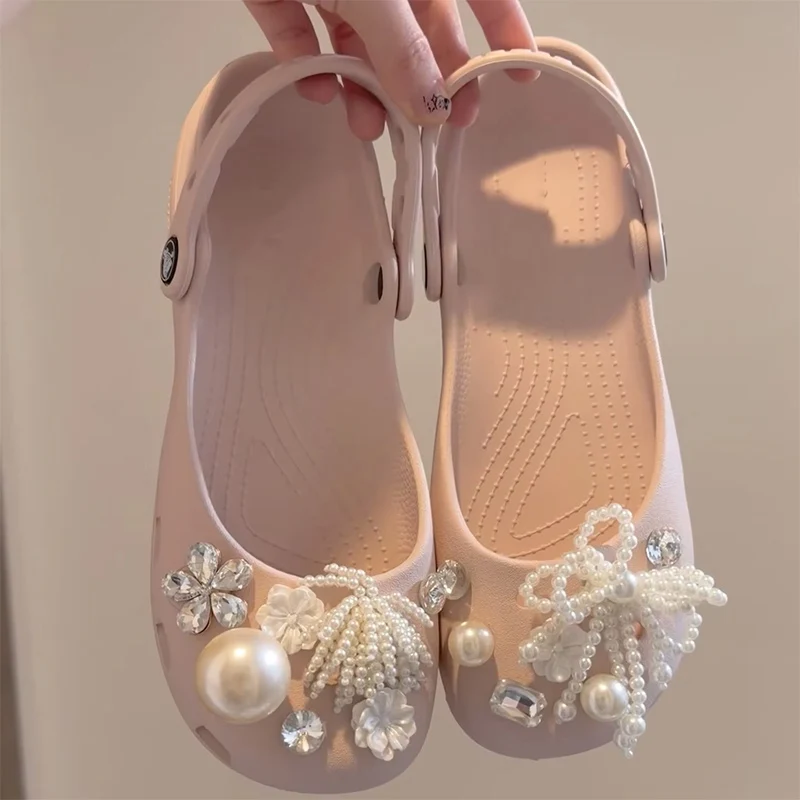 Elegant Pearl Rhinestone Flower Ballet Flat Woman Spring EVA Soft Sole Outer Wear Pink Mary Jane Shoes Platform Breathable Clogs
Elegant Pearl Rhinestone Flower Ballet Flat Woman Spring EVA Soft Sole Outer Wear Pink Mary Jane Shoes Platform Breathable Clogs
