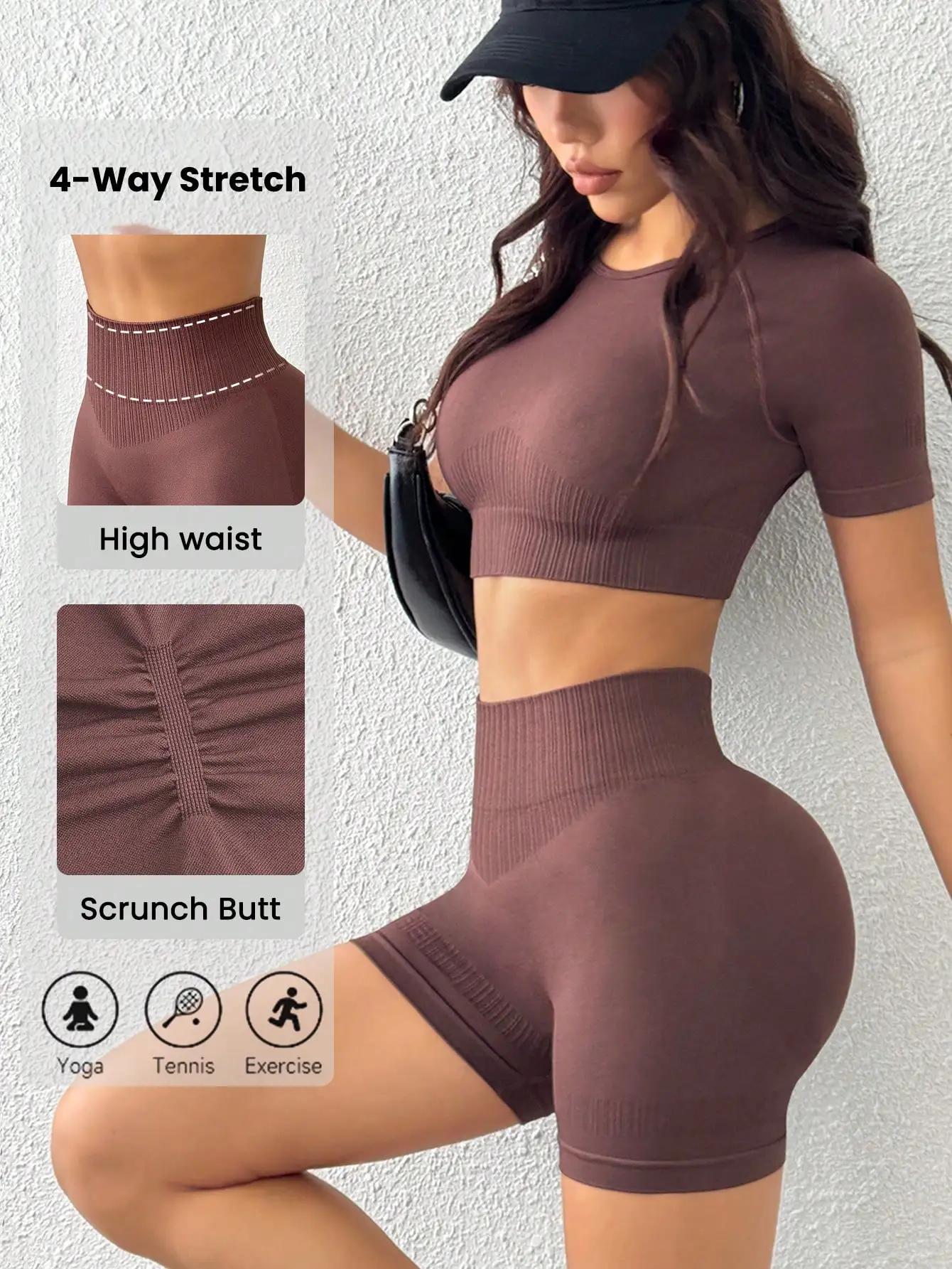 StreetHx Seamless Women Short Sleeve Cropped T-Shirt And Shorts Sports Set
StreetHx Seamless Women Short Sleeve Cropped T-Shirt And Shorts Sports Set
