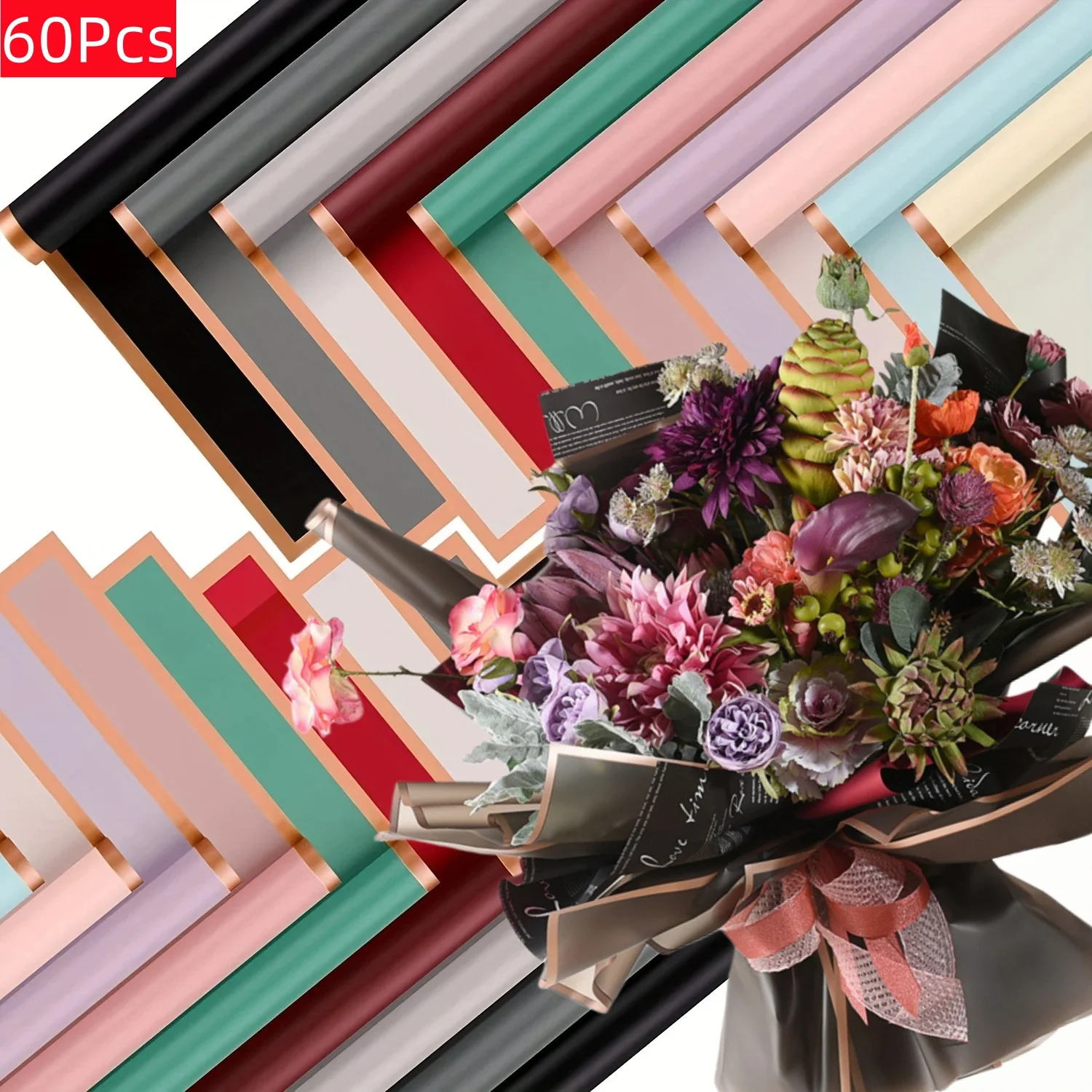 60 листов упаковочной бумаги для цветов с золотистыми краями, водонепроницаемая упаковка для букетов - идеально подходит для свадеб и дней рождения своими руками
60 листов упаковочной бумаги для цветов с золотистыми краями, водонепроницаемая упаковка для букетов - идеально подходит для свадеб и дней рождения своими руками