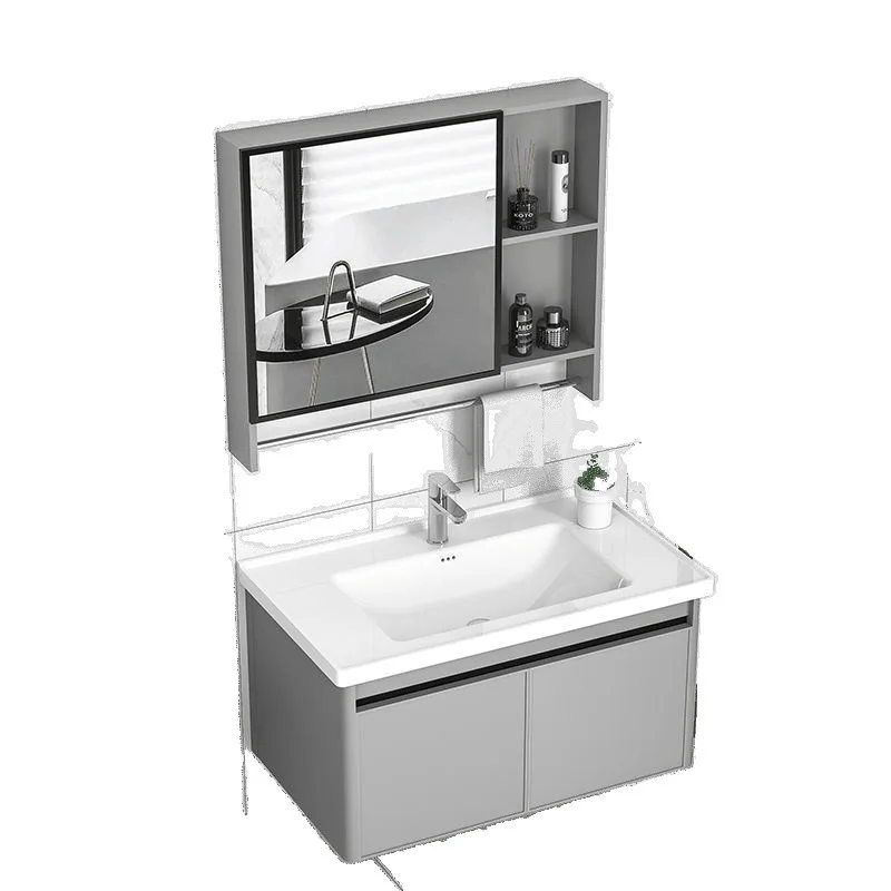 Thickened space aluminum bathroom sink combination ceramic integrated basin smart mirror cabinet 
Thickened space aluminum bathroom sink combination ceramic integrated basin smart mirror cabinet