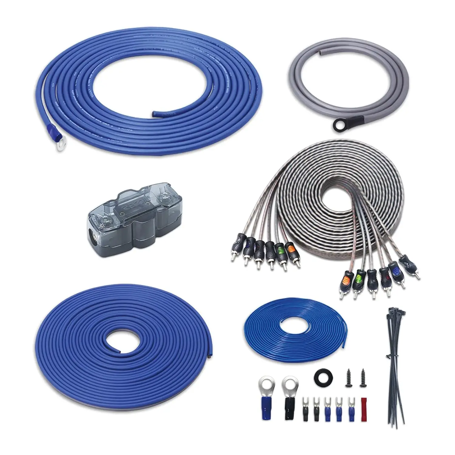 4 Gauge 6-Channel Amplifier Wiring Kit with OFC RCA Cable, Complete Installation Set
4 Gauge 6-Channel Amplifier Wiring Kit with OFC RCA Cable, Complete Installation Set