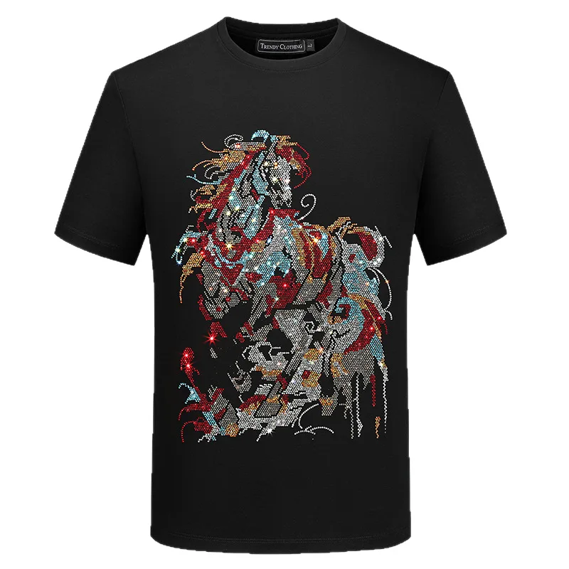 Plus Size Cartoon Rhinestones T Shirts Men Fashion Streetwear O Neck Short Sleeve Slim Mercerized Cotton Tshirts Mens Clothing
Plus Size Cartoon Rhinestones T Shirts Men Fashion Streetwear O Neck Short Sleeve Slim Mercerized Cotton Tshirts Mens Clothing