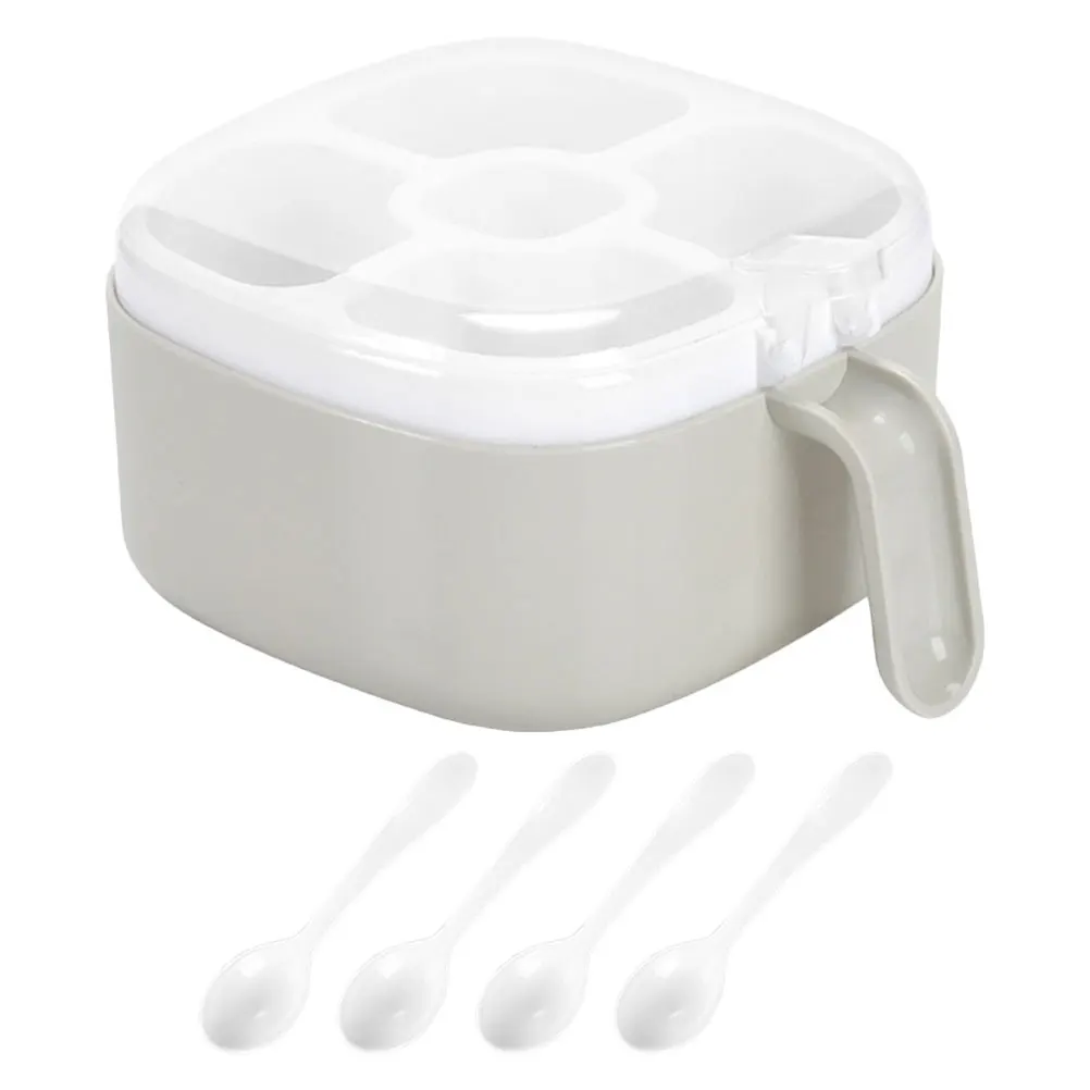 Multi Grid Seasoning Box 4 Compartments Salt Containers Countertop Household Spice Jar Reusable Plastic Condiment Container
Multi Grid Seasoning Box 4 Compartments Salt Containers Countertop Household Spice Jar Reusable Plastic Condiment Container