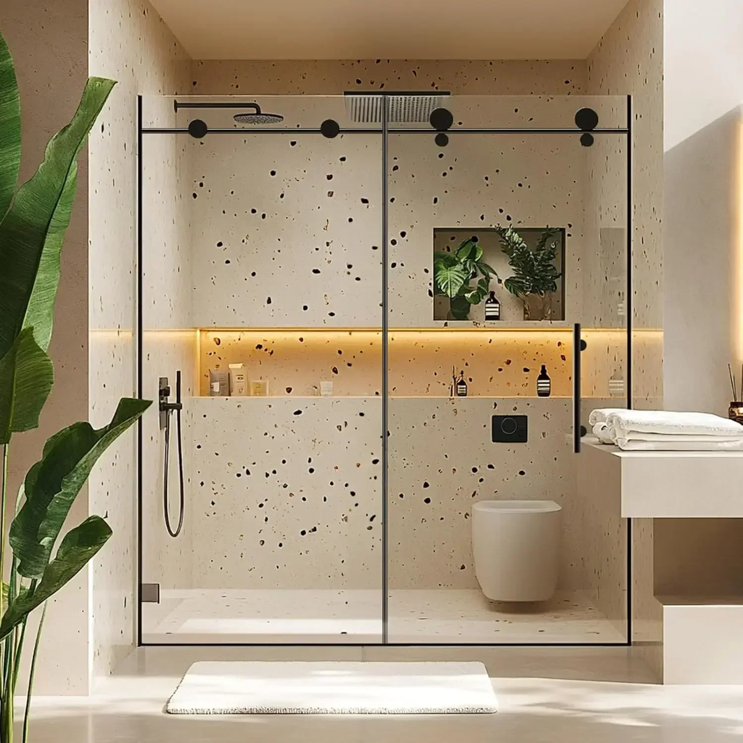 BestsellerFrameless 56-60" W x 74" H Single Sliding Shower Door, Matte Black, 5/16" SGCC Tempered Glass, Soft-Close, Adjustable
BestsellerFrameless 56-60" W x 74" H Single Sliding Shower Door, Matte Black, 5/16" SGCC Tempered Glass, Soft-Close, Adjustable