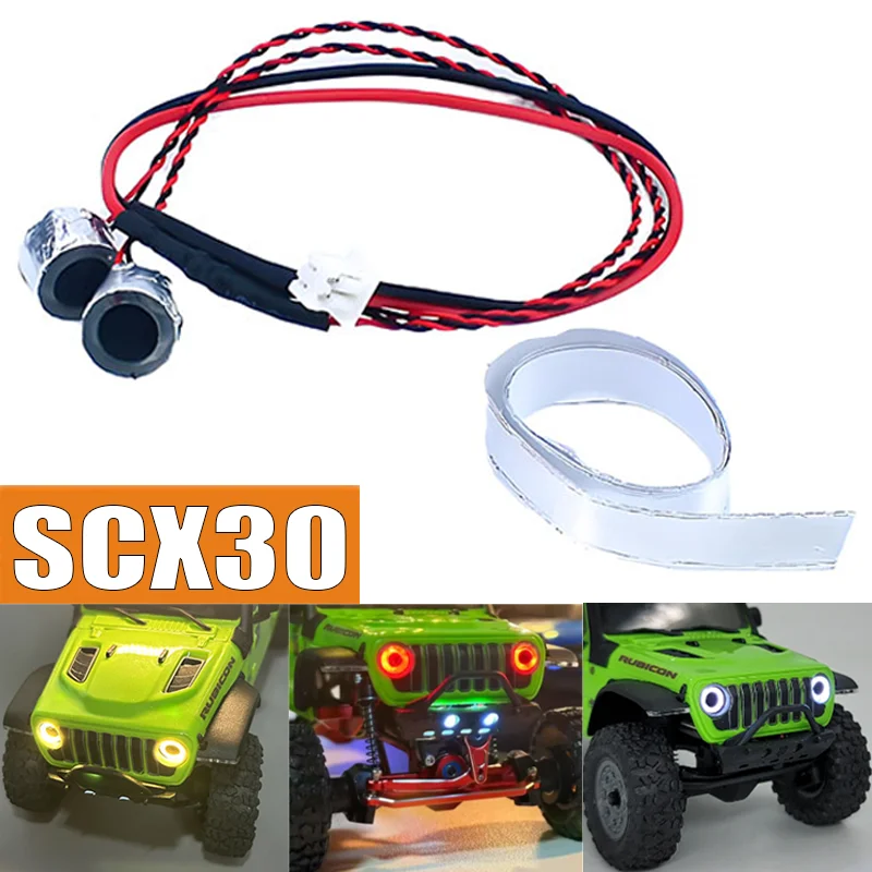 Светодиодные фары SCX30 с имитацией ангельских глазок для радиоуправляемых краулеров 1/30, аксессуары для SCX30 Jeep Wrangler
Светодиодные фары SCX30 с имитацией ангельских глазок для радиоуправляемых краулеров 1/30, аксессуары для SCX30 Jeep Wrangler
