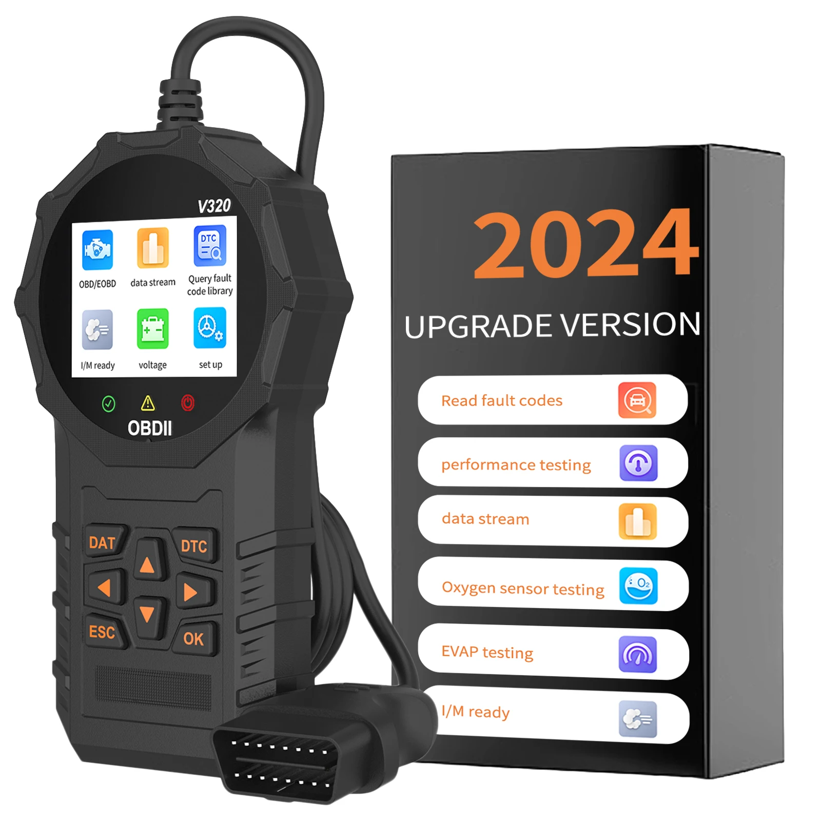 Универсальный OBD-сканер, автомобильный детектор утечки дыма EVAP V320, улучшенный считыватель кодов ошибок двигателя автомобиля
Универсальный OBD-сканер, автомобильный детектор утечки дыма EVAP V320, улучшенный считыватель кодов ошибок двигателя автомобиля