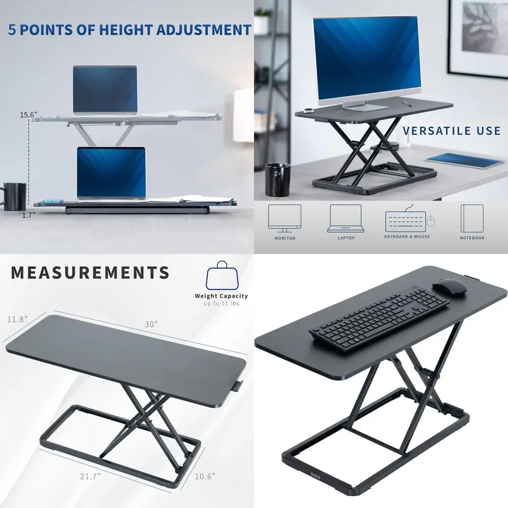 Adjustable 30 Scissor-Lift Desk for Ergonomic Laptop Use, Black
Adjustable 30 Scissor-Lift Desk for Ergonomic Laptop Use, Black