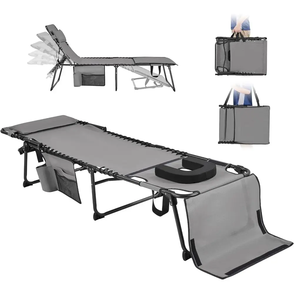 22.4 Adjustable 5-Position Tanning Chair with Ace Hole, Outdoor & Beach Lounger, Gray
22.4 Adjustable 5-Position Tanning Chair with Ace Hole, Outdoor & Beach Lounger, Gray