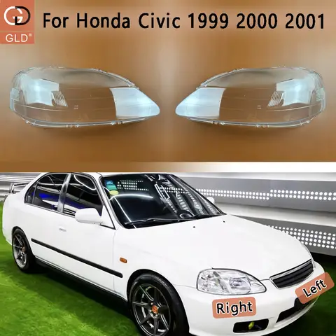 For Honda Civic 1999 2000 2001Front Headlight Shell Headlamp Transparent Lampshade Cover Lens Plexiglass Auto Replacement Parts