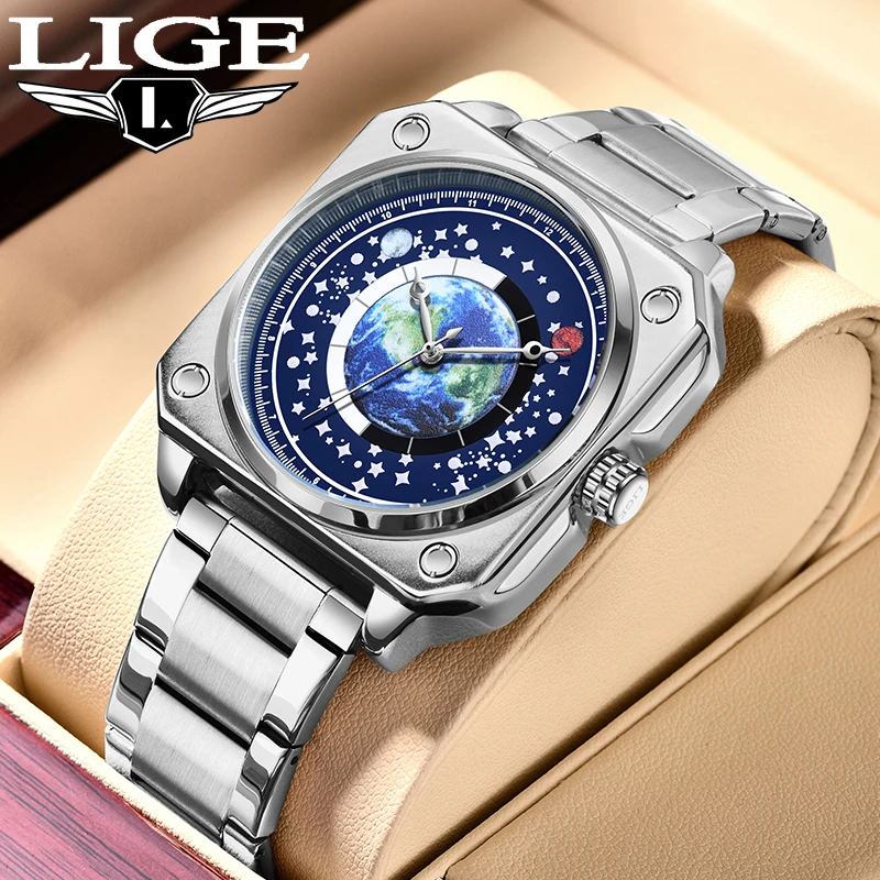 LIGE Top Brand Luxury Fashion Watch Blue Planet Steel Band Men's Watch Waterproof Luminous Creative Design Man Quartz Wristwatch
LIGE Top Brand Luxury Fashion Watch Blue Planet Steel Band Men's Watch Waterproof Luminous Creative Design Man Quartz Wristwatch