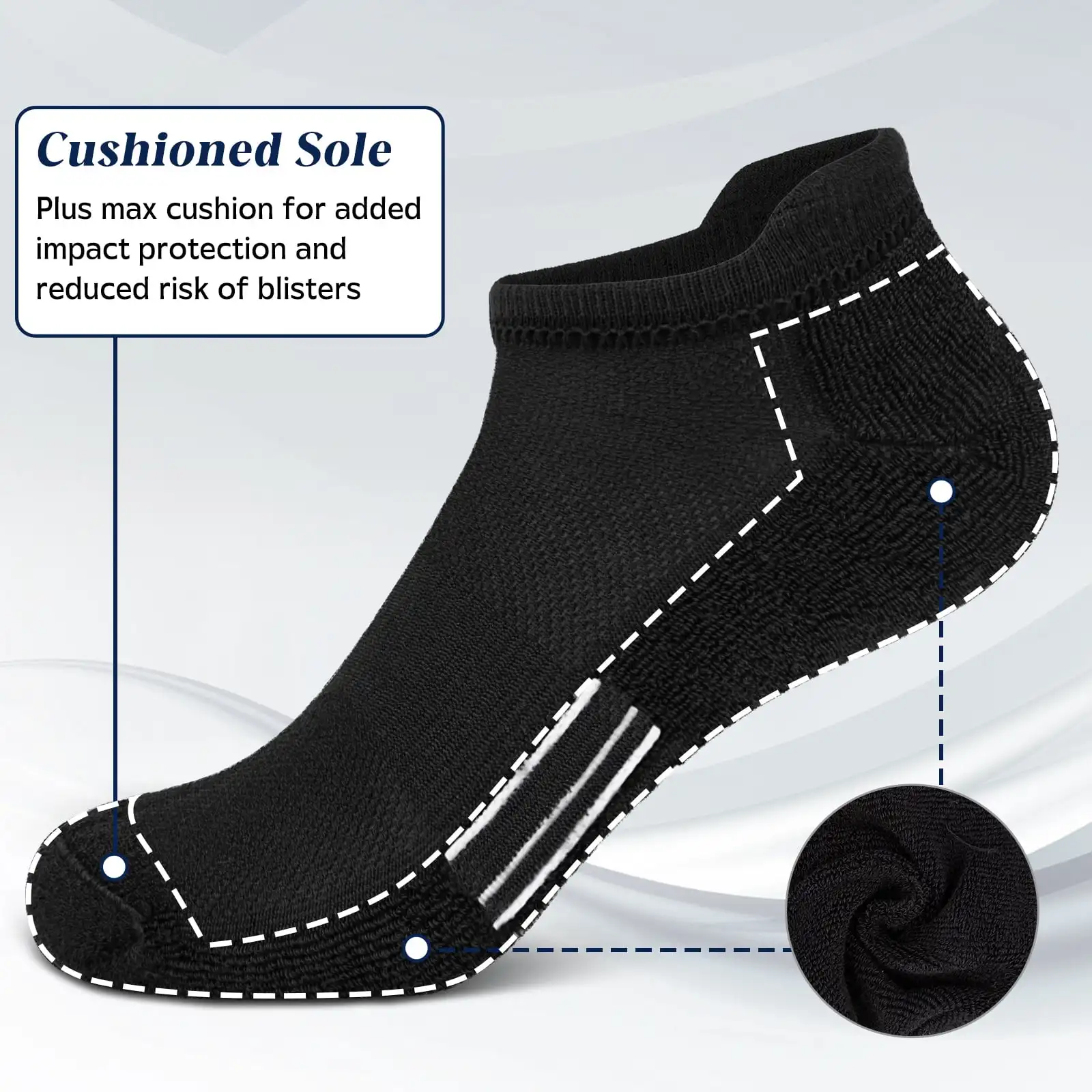 6 Pairs Mens Ankle Socks Athletic Cushioned Low Cut Sports Socks for Men Black Running Fitness Gym Breathable Short Socks Large Big Size 12-16 Male Casual Multipack
6 Pairs Mens Ankle Socks Athletic Cushioned Low Cut Sports Socks for Men Black Running Fitness Gym Breathable Short Socks Large Big Size 12-16 Male Casual Multipack