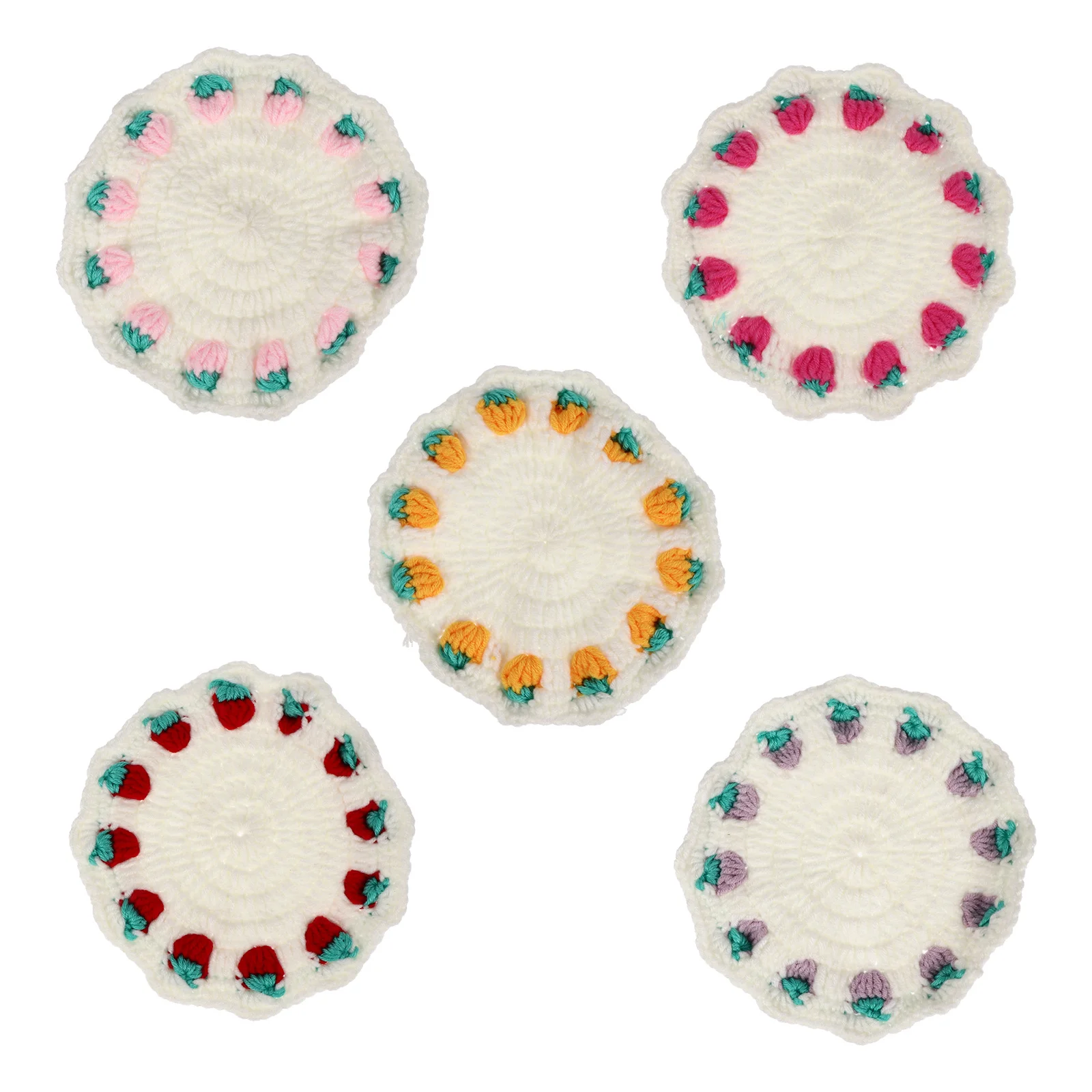 5Pcs Braided Strawberry Coasters Handmade Soft Woven Cup Mats Round Placemats Tea Table Mats Braided Coaster 
5Pcs Braided Strawberry Coasters Handmade Soft Woven Cup Mats Round Placemats Tea Table Mats Braided Coaster