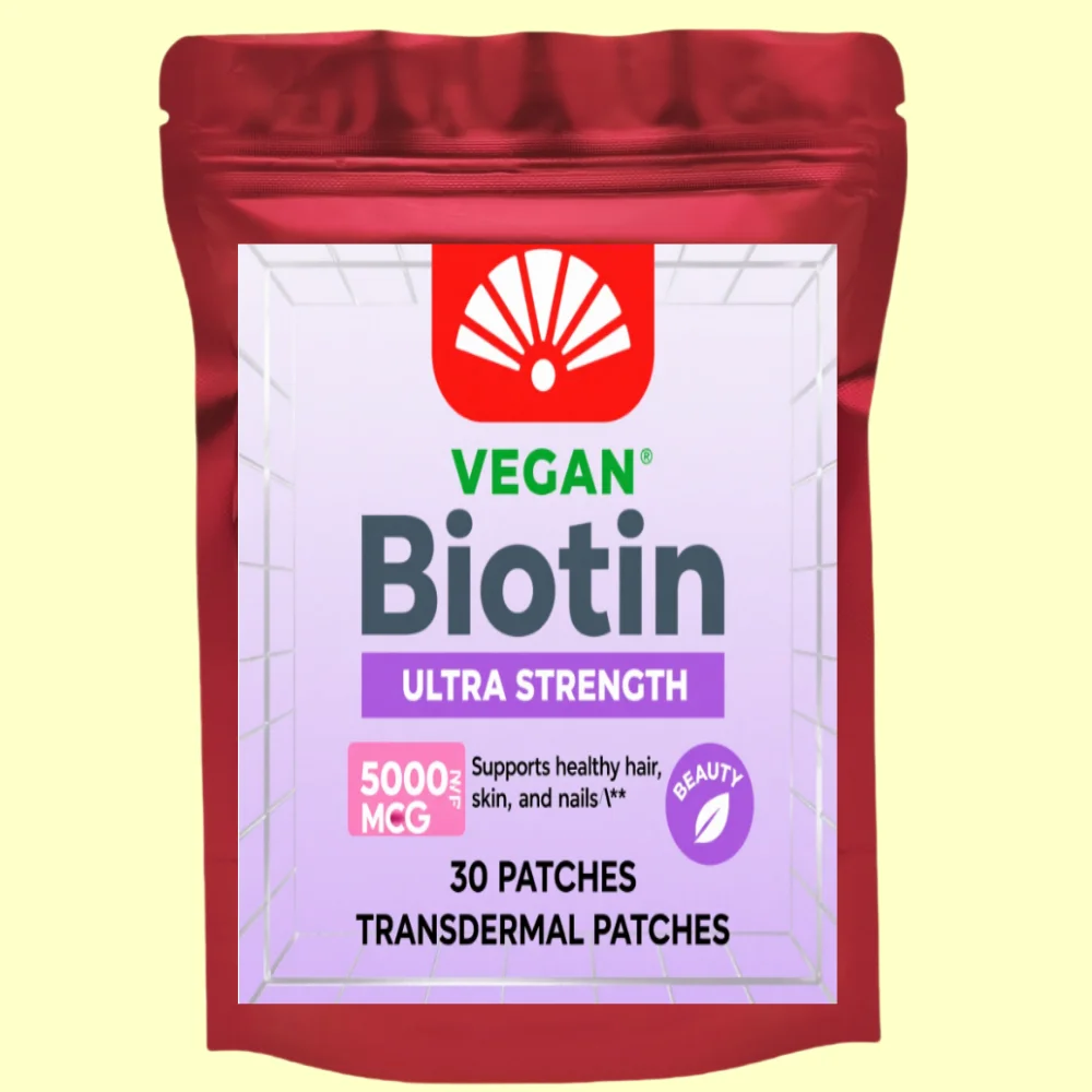 30 Patches Biotin 5000 Mcg Patches - Max Strength Hair, Skin, And Nails Transdermal Patches
30 Patches Biotin 5000 Mcg Patches - Max Strength Hair, Skin, And Nails Transdermal Patches