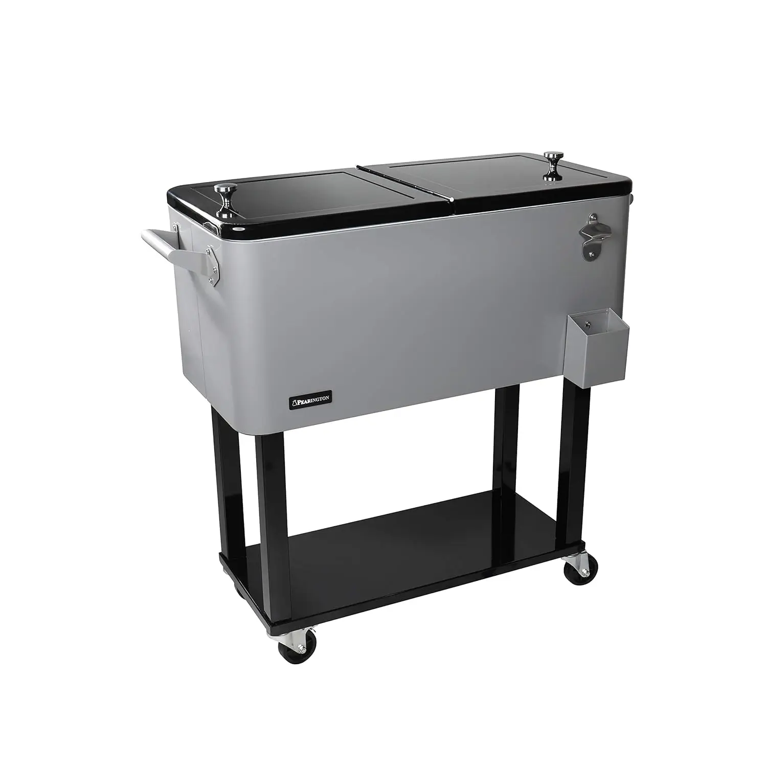 80 Quart Rolling Ice Chest, Portable Patio Party Bar Drink Cooler Cart, with Shelf, Beverage Pool with Bottle Opener, Grey
80 Quart Rolling Ice Chest, Portable Patio Party Bar Drink Cooler Cart, with Shelf, Beverage Pool with Bottle Opener, Grey