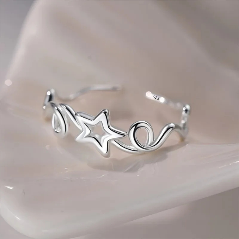 VENTFILLE 925 Sterling Silver Line Star Ring For Women Minimalist Aesthetic Fresh Multi Layer Entwine Jewelry Gift Dropshipping
VENTFILLE 925 Sterling Silver Line Star Ring For Women Minimalist Aesthetic Fresh Multi Layer Entwine Jewelry Gift Dropshipping