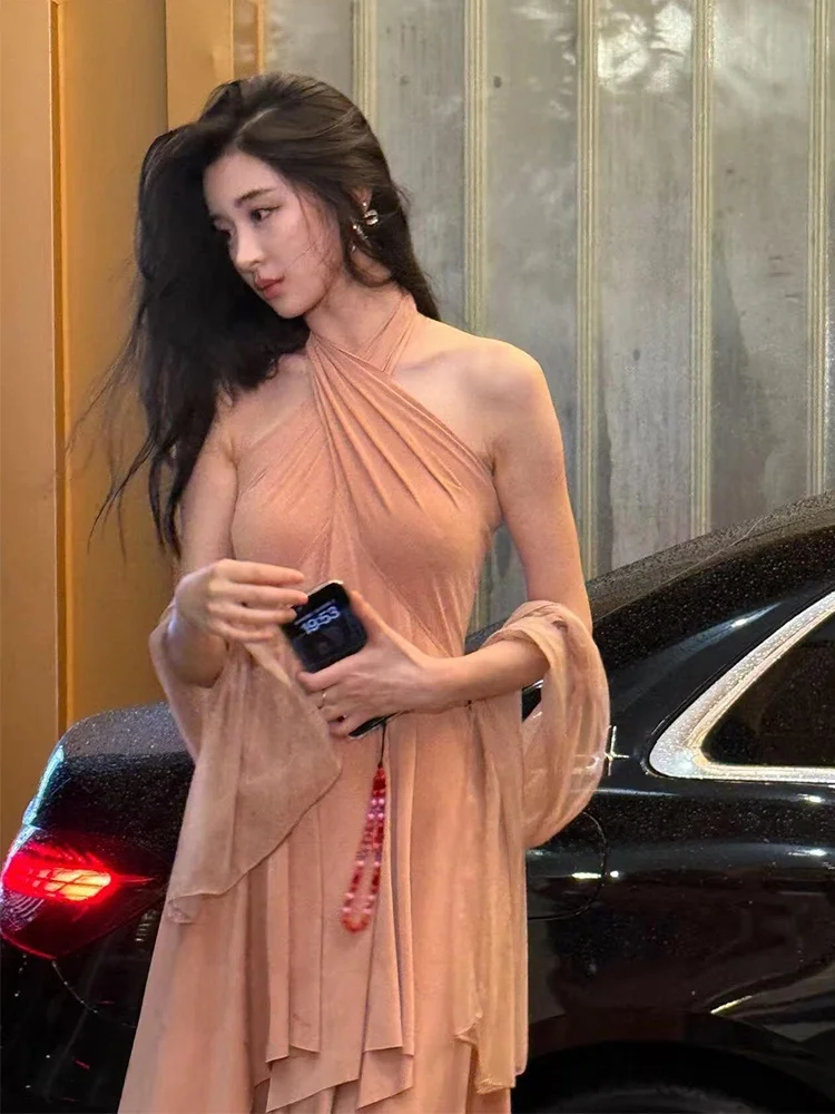 Elegant Cross-Neck Dress Women's Birthday Dress Sexy Shoulder-Baring Waist-Cinched Asymmetrical Long Dress
Elegant Cross-Neck Dress Women's Birthday Dress Sexy Shoulder-Baring Waist-Cinched Asymmetrical Long Dress