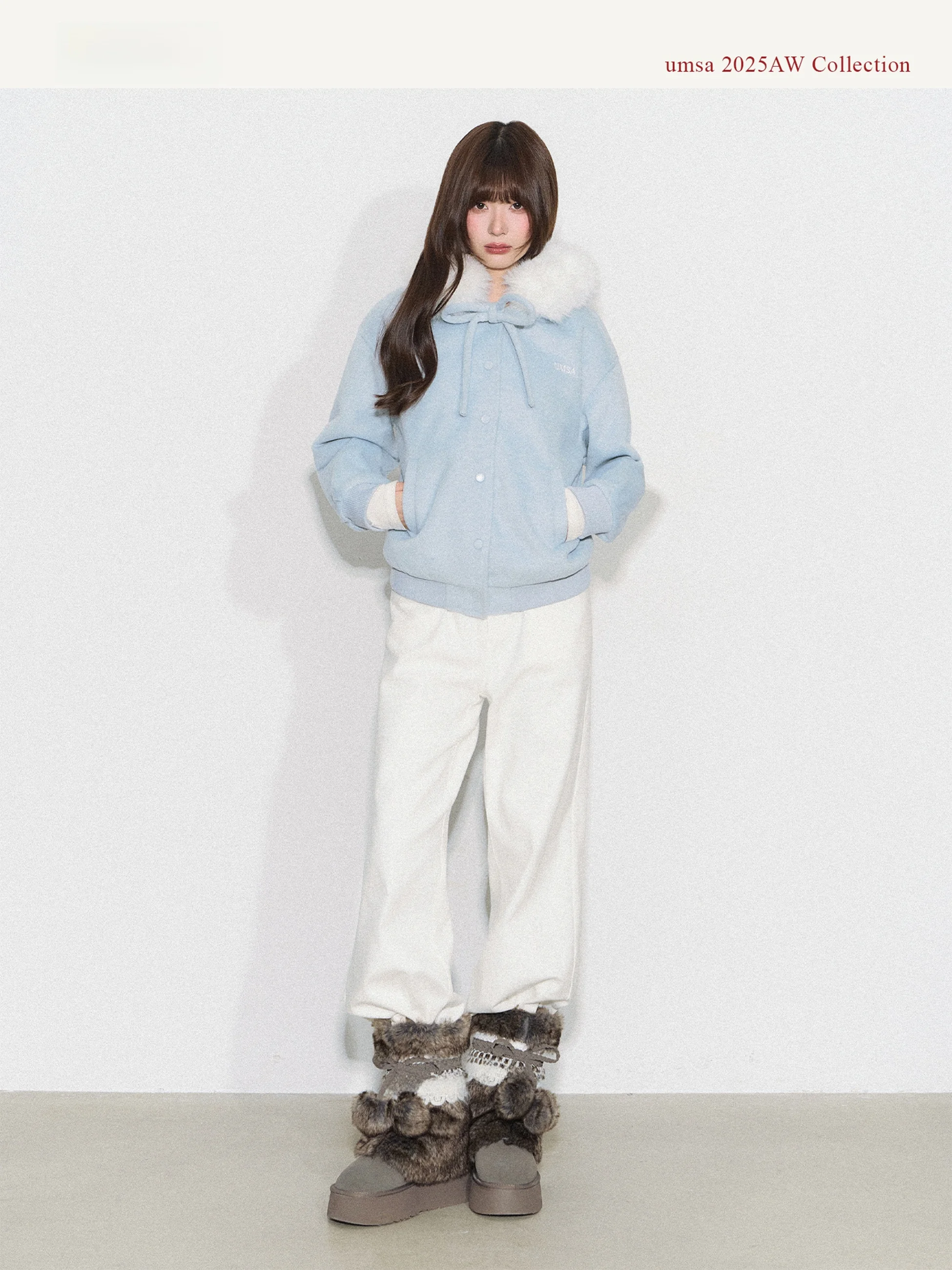 Casual Chic Blue Hooded Jaet Women's ort Outerwear with Faux Fur Collar And Bowtie Detail Warm Polyester Fiber Coat
Casual Chic Blue Hooded Jaet Women's ort Outerwear with Faux Fur Collar And Bowtie Detail Warm Polyester Fiber Coat