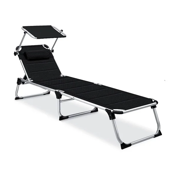Aluminum Frame Foam Padded Sun Lounge Foldable Day Bed Camping Bed With Sun Shade
Aluminum Frame Foam Padded Sun Lounge Foldable Day Bed Camping Bed With Sun Shade