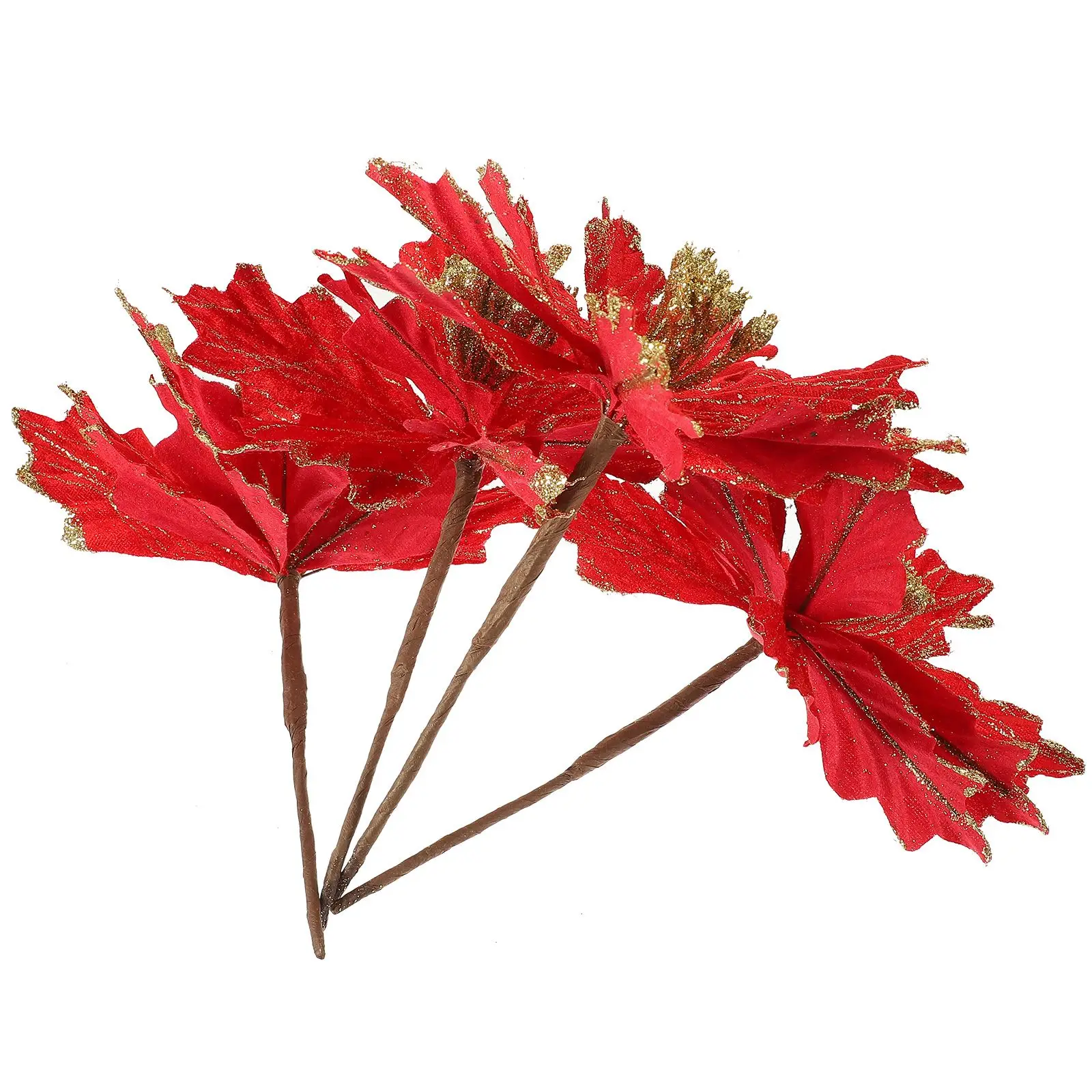 4 Pcs Artificial Poinsettia Flowers 15cm Red Glitter Fabric Christmas Decorations Tree Wreath Vase naments Non Fading Reusable
4 Pcs Artificial Poinsettia Flowers 15cm Red Glitter Fabric Christmas Decorations Tree Wreath Vase naments Non Fading Reusable