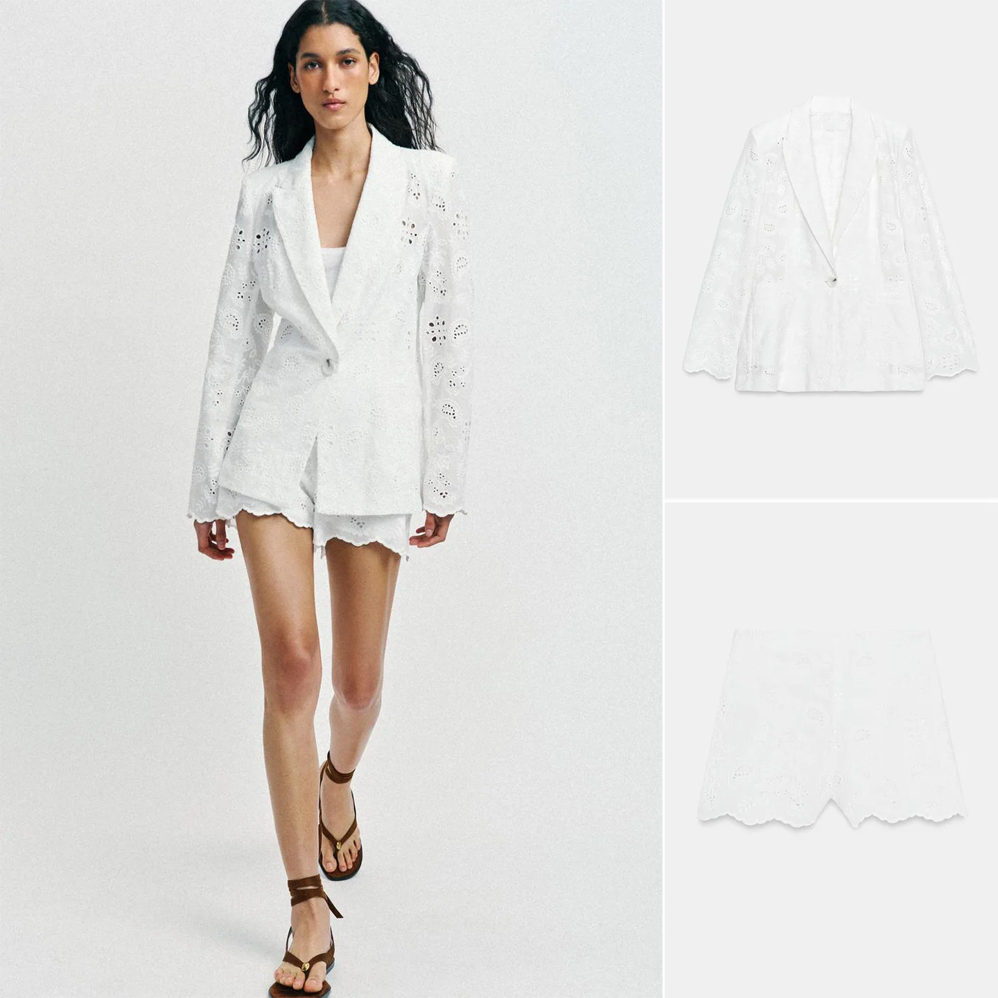 Women's Slim Fit Suit Jacket with Shoulder Pads Long Sleeve Hollow out Embroidery Casual Shorts Two Piece Set Spring Summer
Women's Slim Fit Suit Jacket with Shoulder Pads Long Sleeve Hollow out Embroidery Casual Shorts Two Piece Set Spring Summer