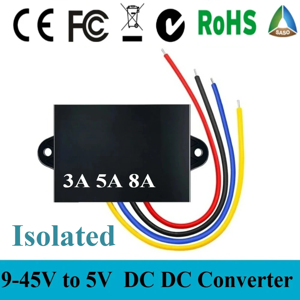 9-45V to 5V 3A 5A 8A DC DC Converter Isolated Step Down Regulator Stabilizer Buck Module Power Supply Automotive Regulator CE
9-45V to 5V 3A 5A 8A DC DC Converter Isolated Step Down Regulator Stabilizer Buck Module Power Supply Automotive Regulator CE