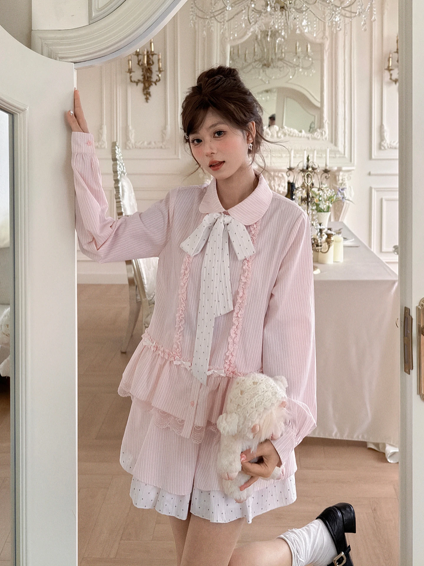 Sweet Style Lace Splice Design Doll Collar Women's Shirt Spring New All-Match Top Polyester Cotton Blend Long Sleeve Casual S...
Sweet Style Lace Splice Design Doll Collar Women's Shirt Spring New All-Match Top Polyester Cotton Blend Long Sleeve Casual S...
