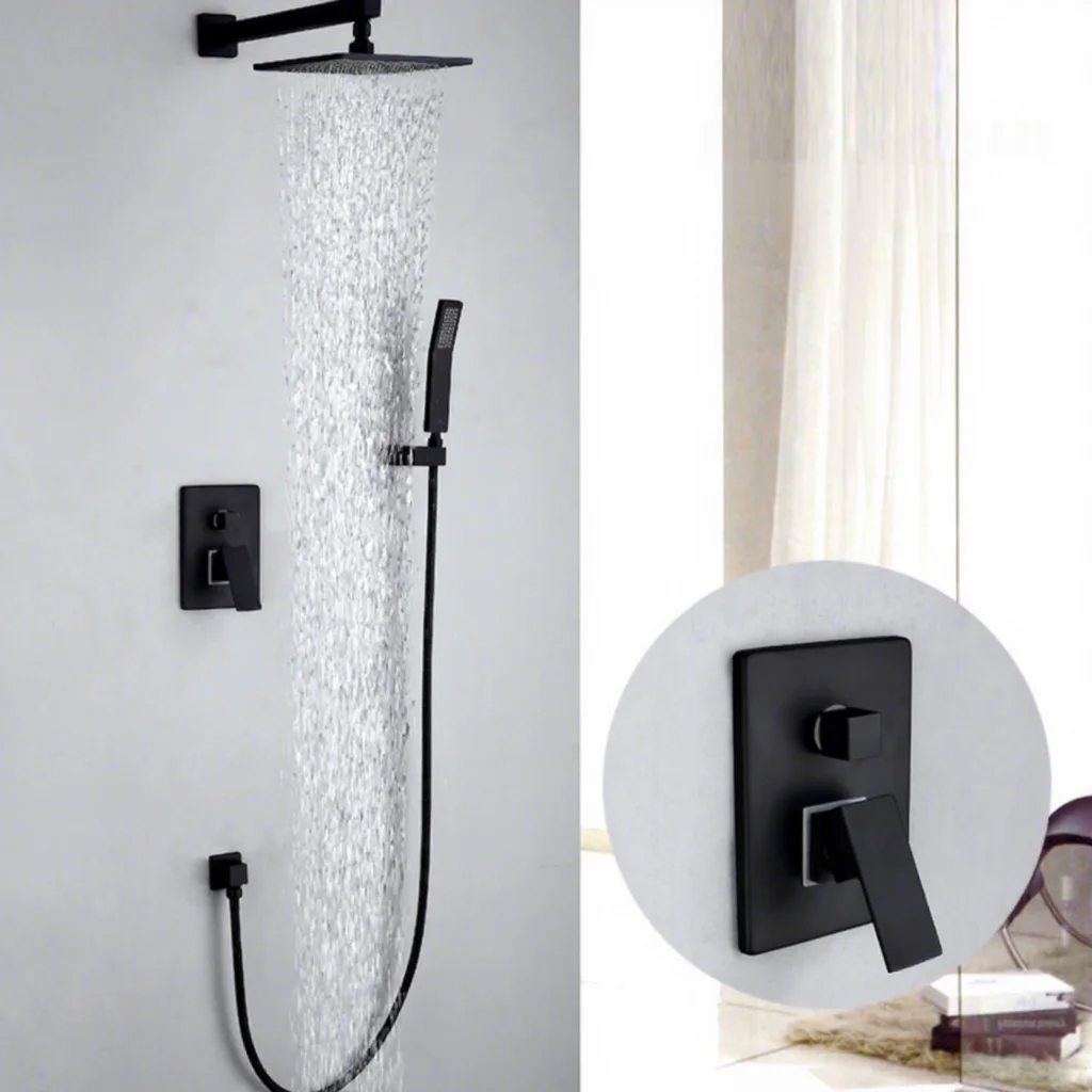 All Copper Black Ceiling Concealed Wall-mounted Hot And Cold Embedded Box Shower Set For Hotel Bathroom
All Copper Black Ceiling Concealed Wall-mounted Hot And Cold Embedded Box Shower Set For Hotel Bathroom