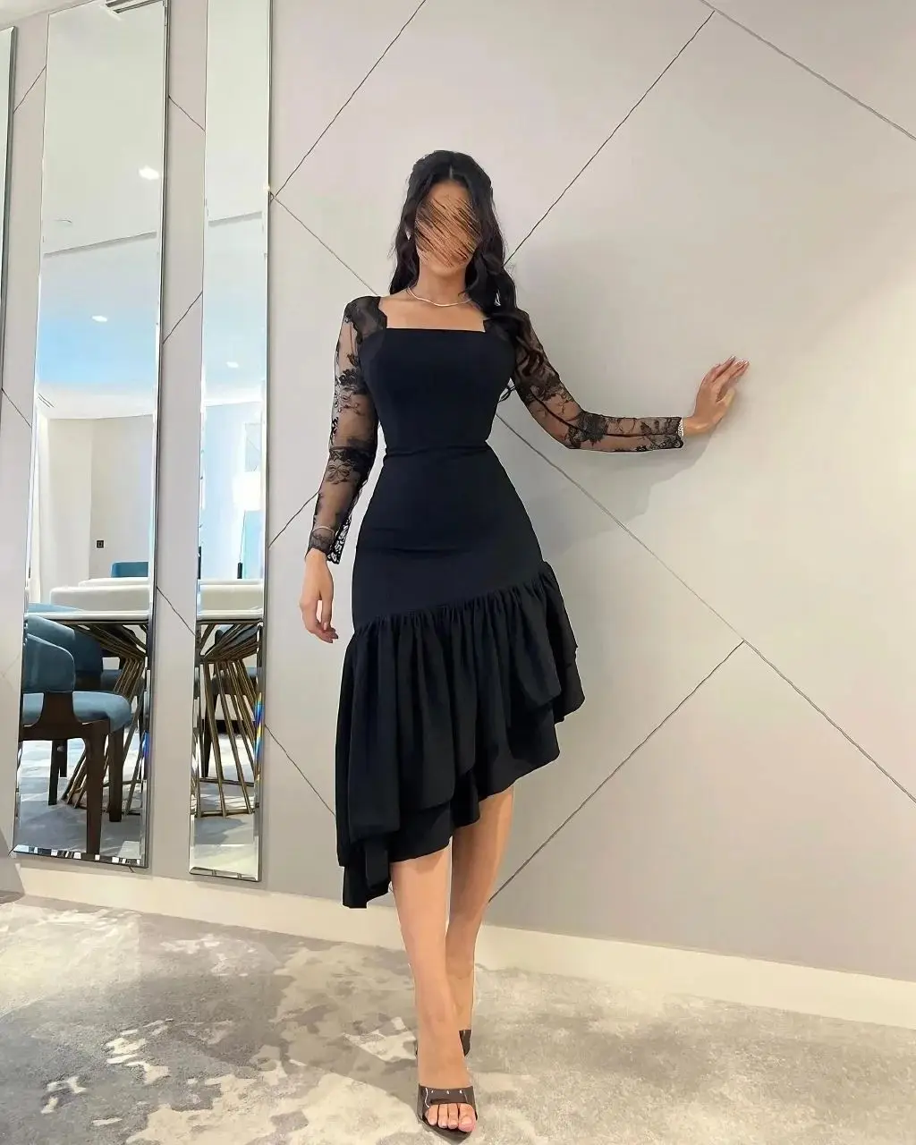 AsaNagi Elegant Black Prom Dress Women Square Neck Lace Party Evening Dresses Knee Length Saudi Dubai Formal Occasion Gowns 2025
AsaNagi Elegant Black Prom Dress Women Square Neck Lace Party Evening Dresses Knee Length Saudi Dubai Formal Occasion Gowns 2025