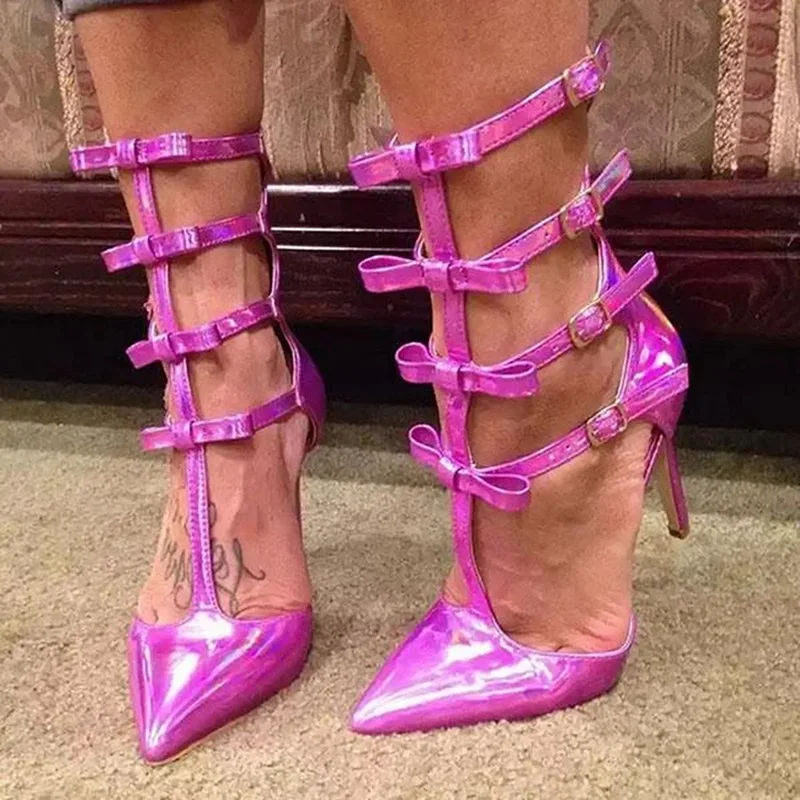 Hologram Iridescent Metallic Leather Heel Pumps Shoes Bowtie Knot T Strap Pointed Toe Hollow Club Party Shoes
Hologram Iridescent Metallic Leather Heel Pumps Shoes Bowtie Knot T Strap Pointed Toe Hollow Club Party Shoes