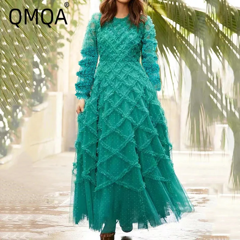 QMQA Fashion Women's Evening Dress Round Neck Long Sleeved Polka Dots Spliced Fungus Mesh Dresses 2025 Spring Female New QM286
QMQA Fashion Women's Evening Dress Round Neck Long Sleeved Polka Dots Spliced Fungus Mesh Dresses 2025 Spring Female New QM286