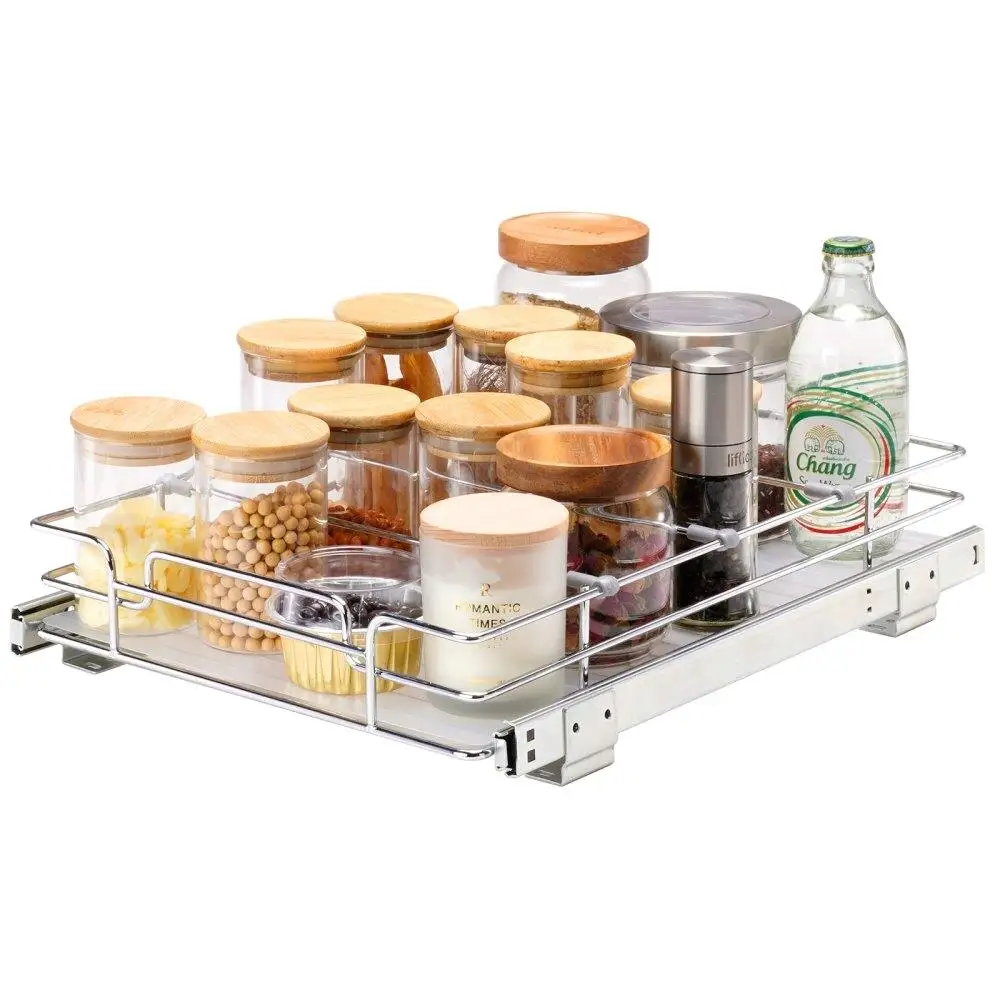 Heavy Duty 12.5x16.5x3.5 Chrome Plated Steel Pull Out for cabinet Organizer for Kitchen Bathroom Under Sink Storage 14x17.5x7
Heavy Duty 12.5x16.5x3.5 Chrome Plated Steel Pull Out for cabinet Organizer for Kitchen Bathroom Under Sink Storage 14x17.5x7