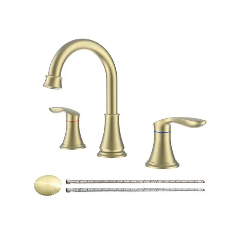 Широко распространенный смеситель для ванной комнаты с 2 ручками, 8 дюймов, матовое золото, 360 градусов ° Поворотный излив, смеситель для раковины с 3 отверстиями
Широко распространенный смеситель для ванной комнаты с 2 ручками, 8 дюймов, матовое золото, 360 градусов ° Поворотный излив, смеситель для раковины с 3 отверстиями