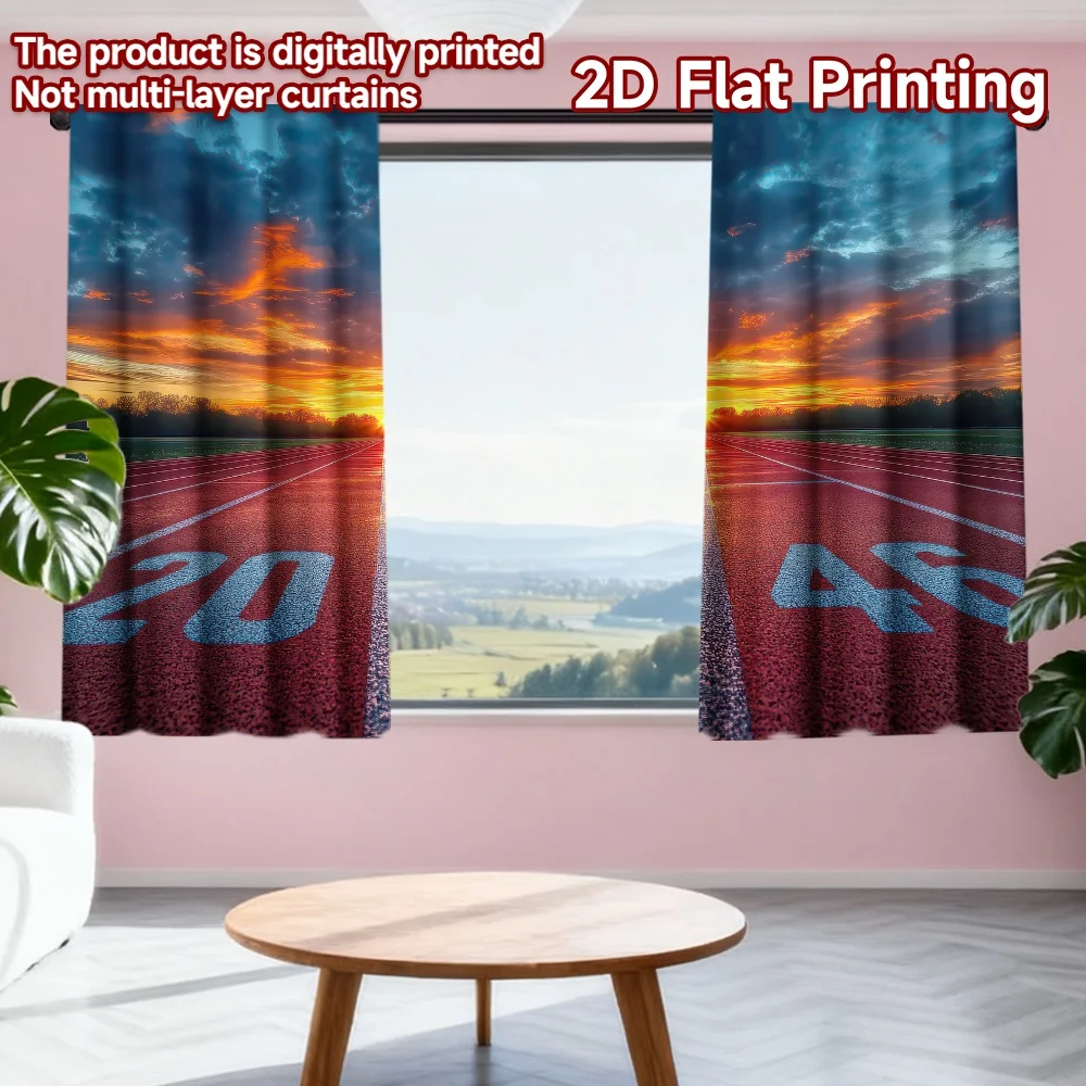 2D flat printing 2pcs Curtain Sunset Over Running Track Digital Printed Polyester Drapes Festive Wall Decor Use for Living Room
2D flat printing 2pcs Curtain Sunset Over Running Track Digital Printed Polyester Drapes Festive Wall Decor Use for Living Room