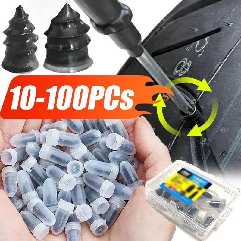 10/100PCs Car Motorcycle Vacuum Tire Repair Rubber Nail Set Kit Tubeless Tyre Screws Car Truck Motorcycle Repair Tools
10/100PCs Car Motorcycle Vacuum Tire Repair Rubber Nail Set Kit Tubeless Tyre Screws Car Truck Motorcycle Repair Tools