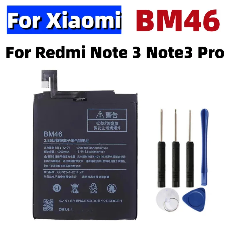 BM46 For Xiao Mi Battery Full 4050mAh For Xiaomi Redmi Note 3 Note3 Pro Batteria Replacement Phone Batteries Free Tools
BM46 For Xiao Mi Battery Full 4050mAh For Xiaomi Redmi Note 3 Note3 Pro Batteria Replacement Phone Batteries Free Tools